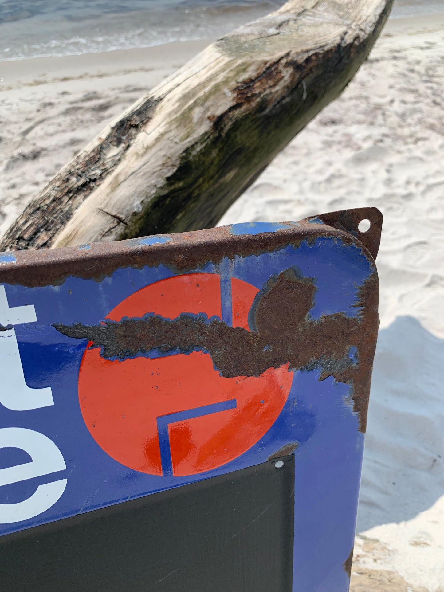 Französisches Emailleschild mit Schriftfeld