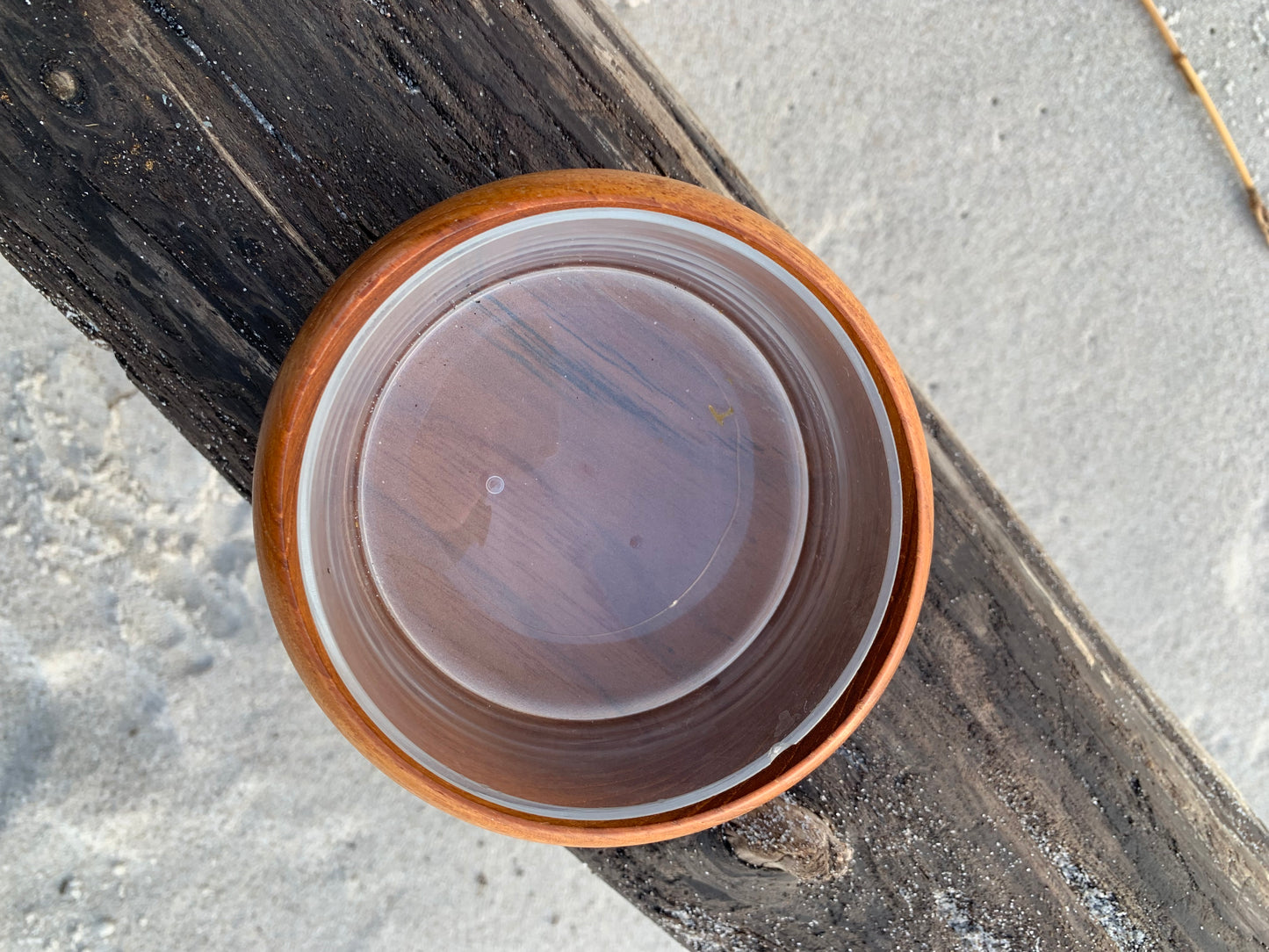 Teakholzglas mit Deckel
