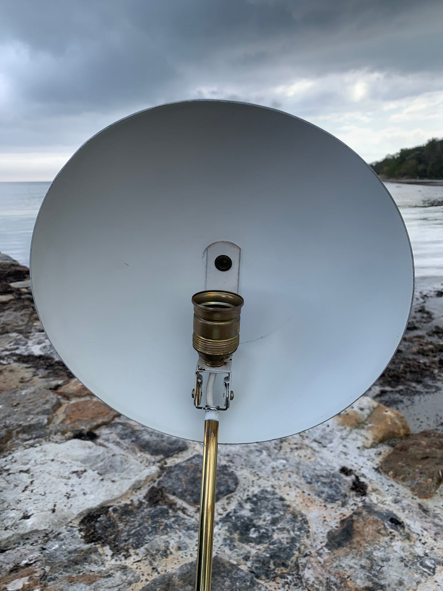 SIS Vintage Lampe - Original Eisblau und Messing