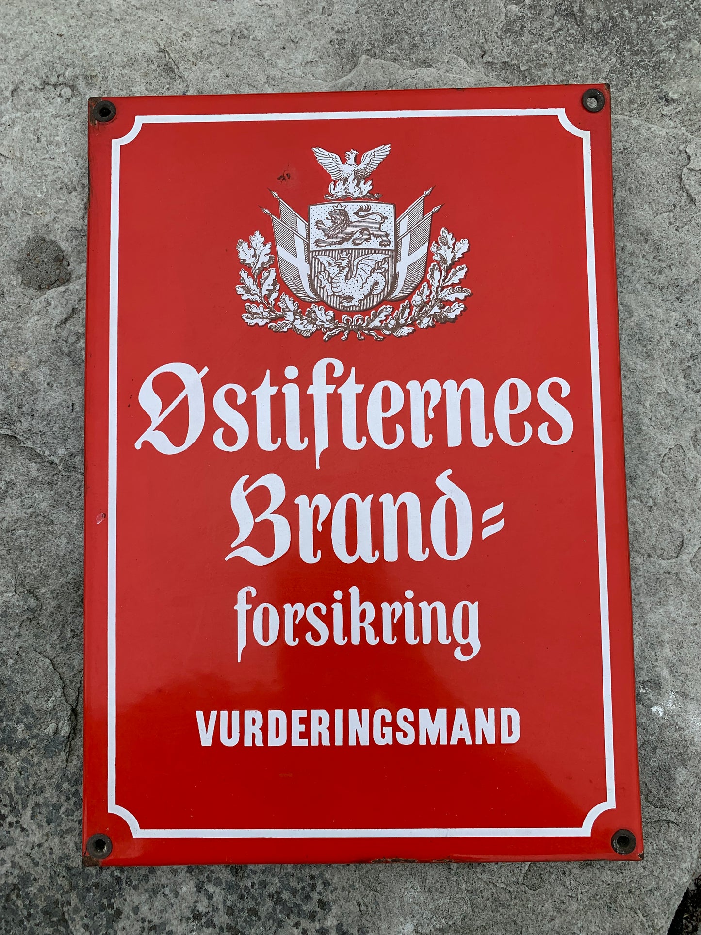 Emailleschild - Østifternes Feuerversicherung