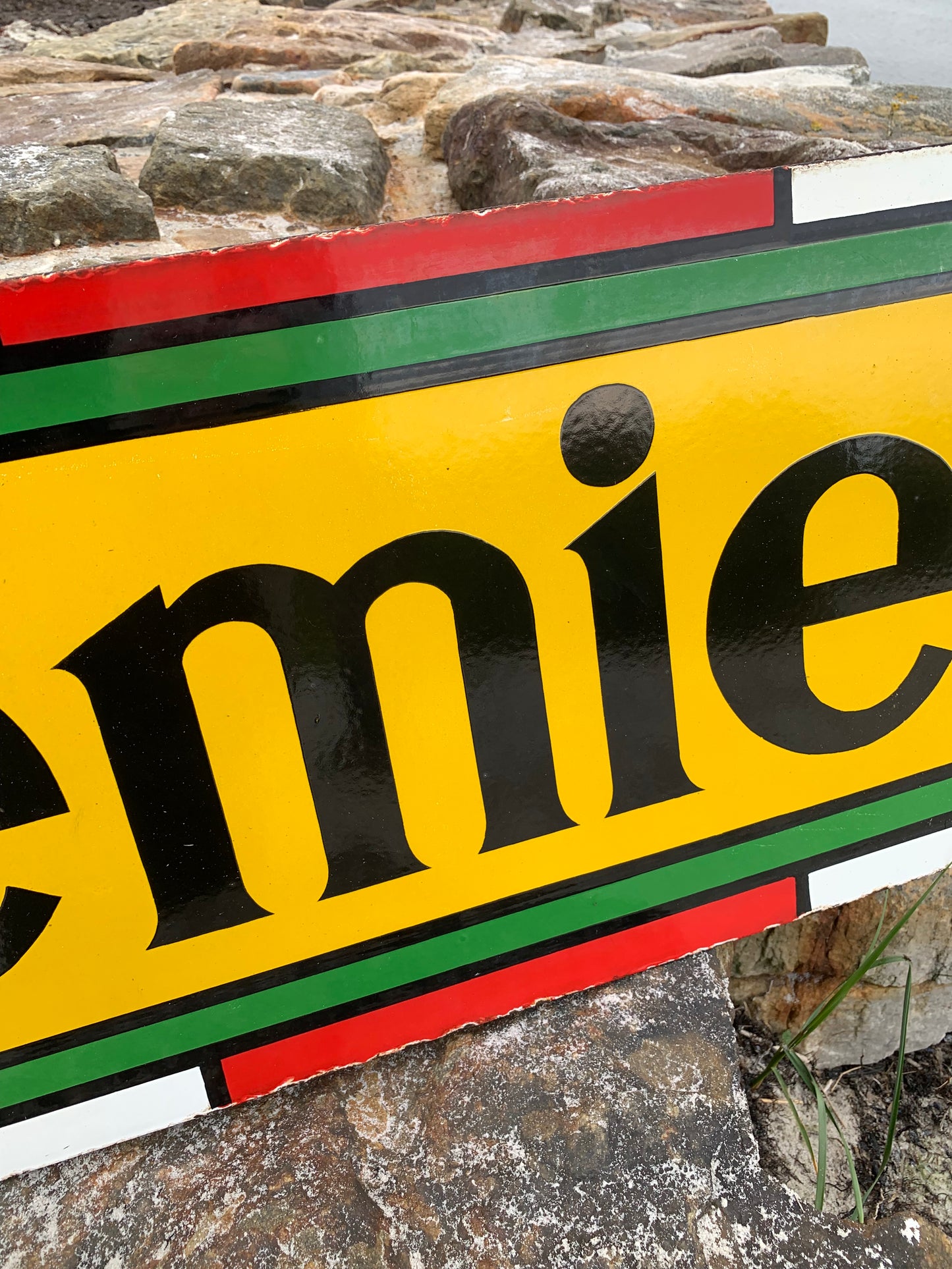 Großes doppelseitiges Premier Ice-Emailleschild