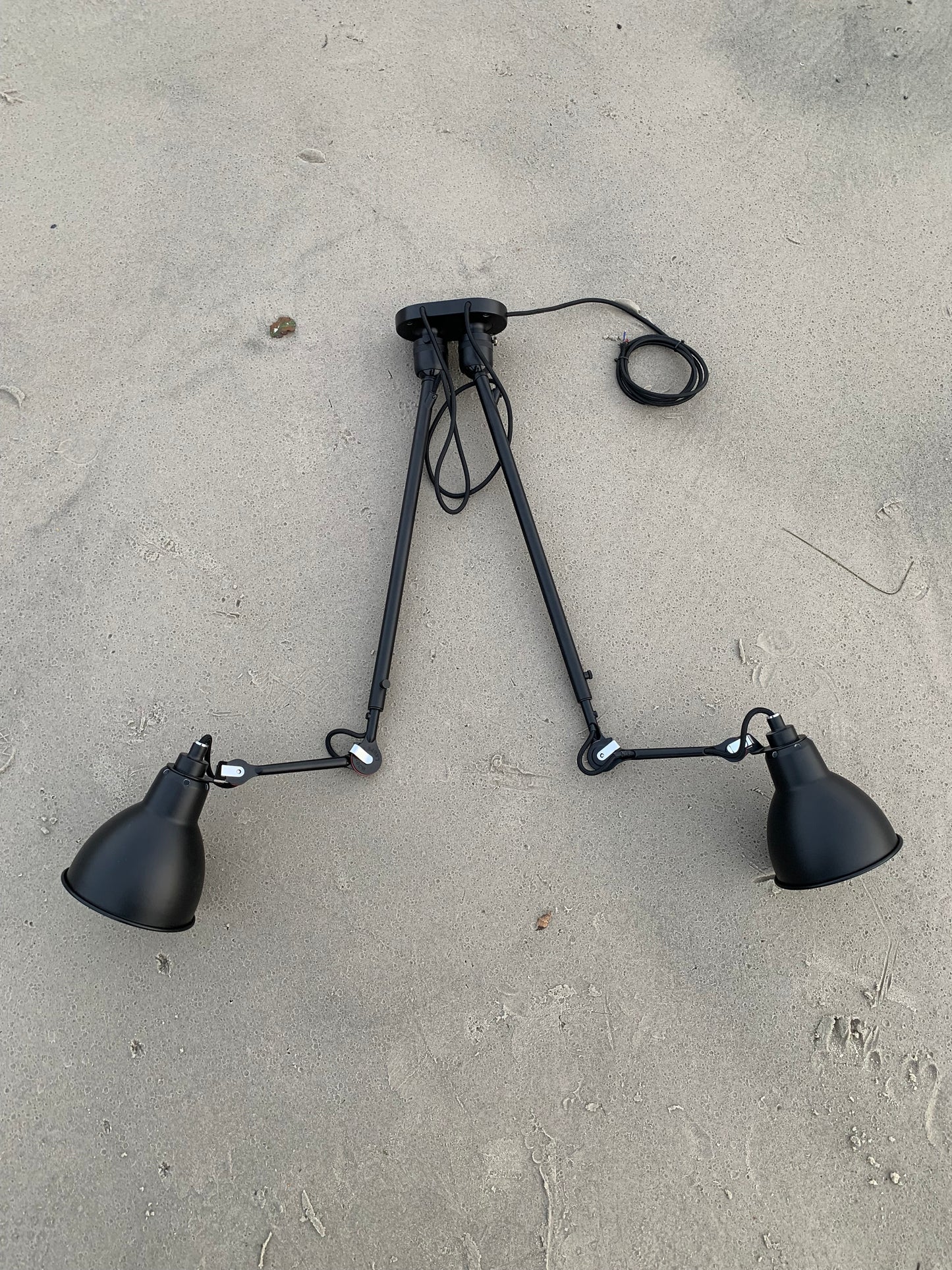 Lampe Gras N302 Doppellampe - Schwarz