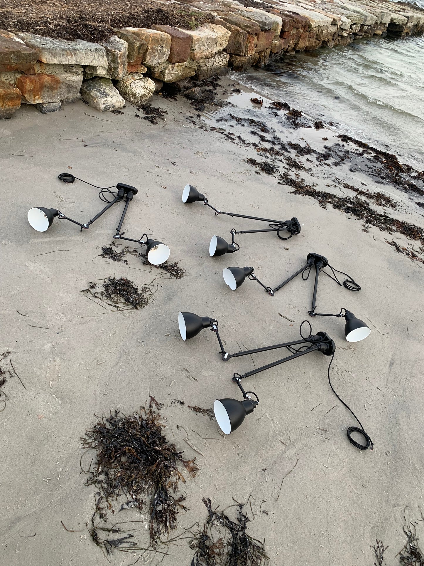 Lampe Gras N302 Doppellampe - Schwarz