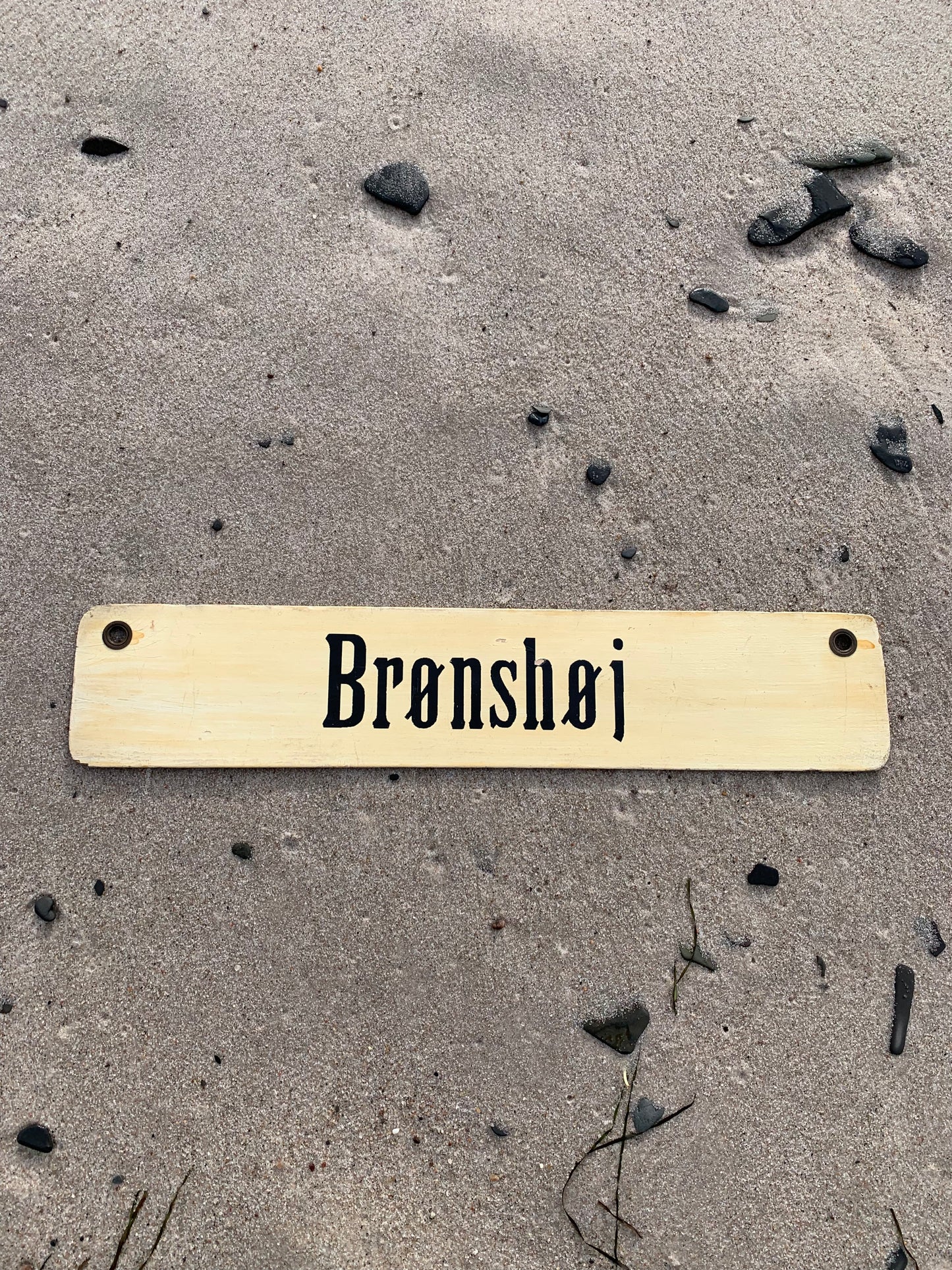 Altes Straßenbahnschild Sundbyvester Plads/Brønshøj