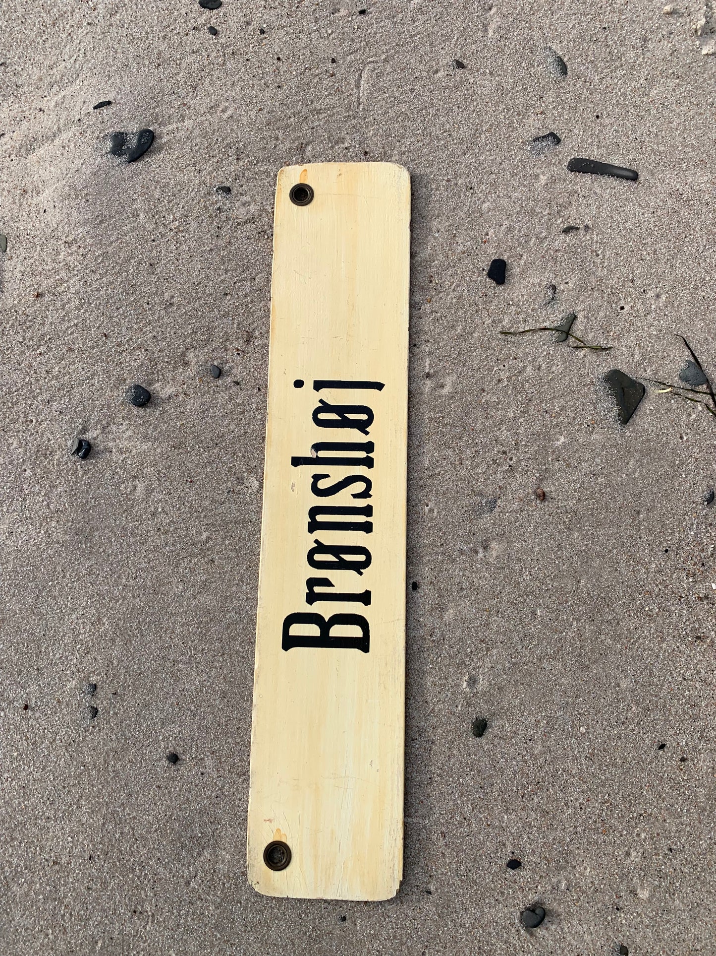 Altes Straßenbahnschild Sundbyvester Plads/Brønshøj