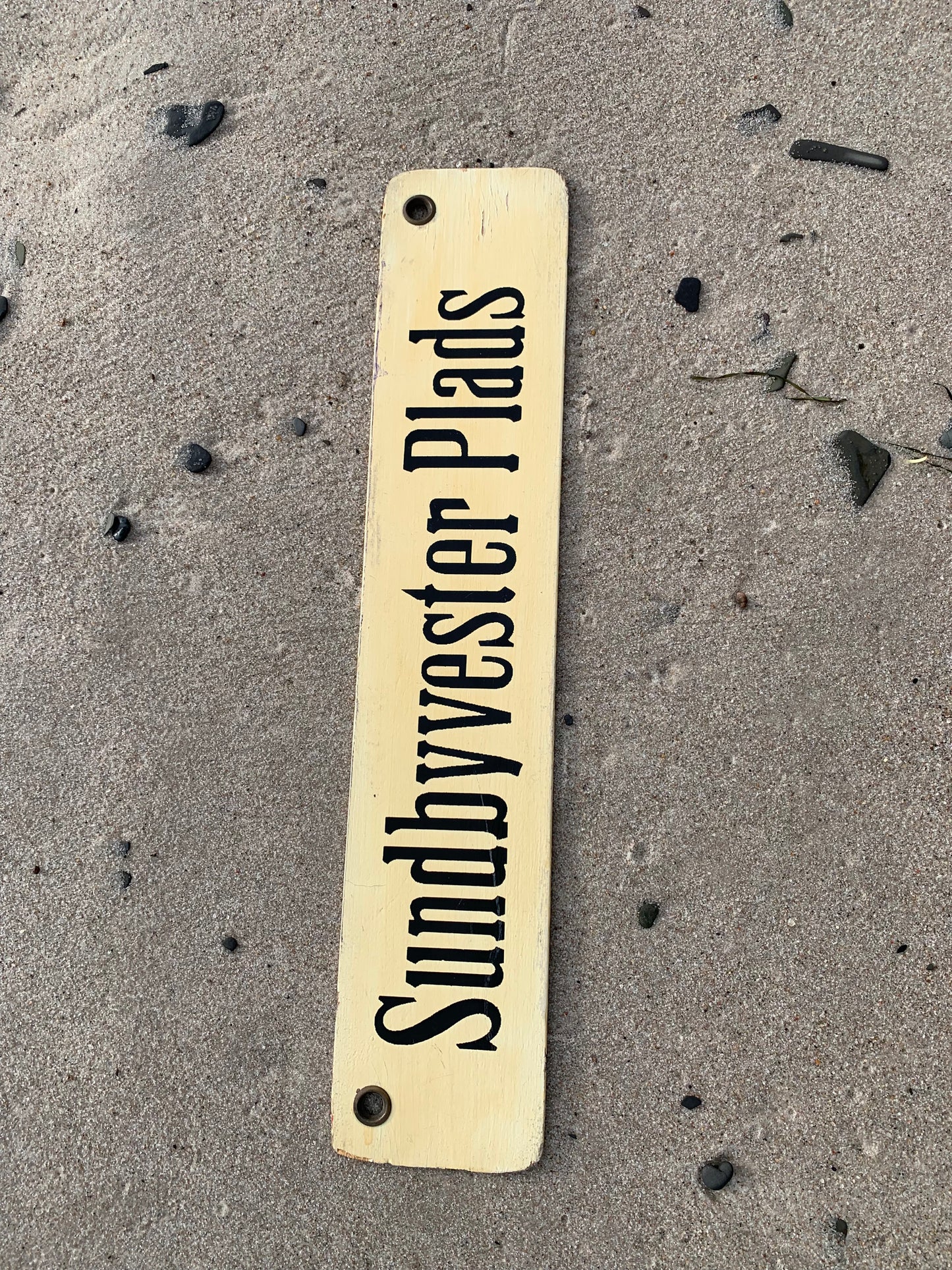 Altes Straßenbahnschild Sundbyvester Plads/Brønshøj
