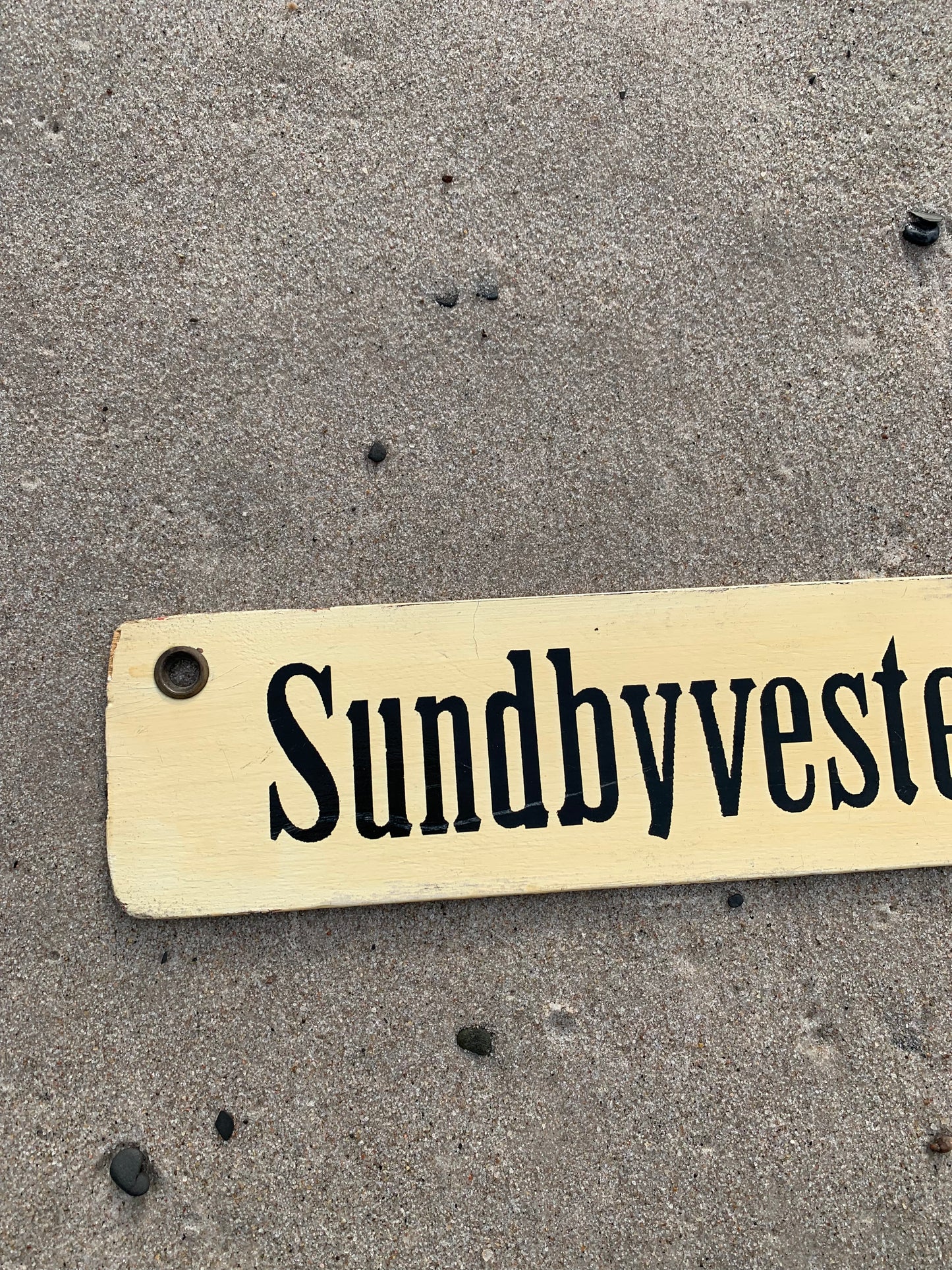 Altes Straßenbahnschild Sundbyvester Plads/Brønshøj