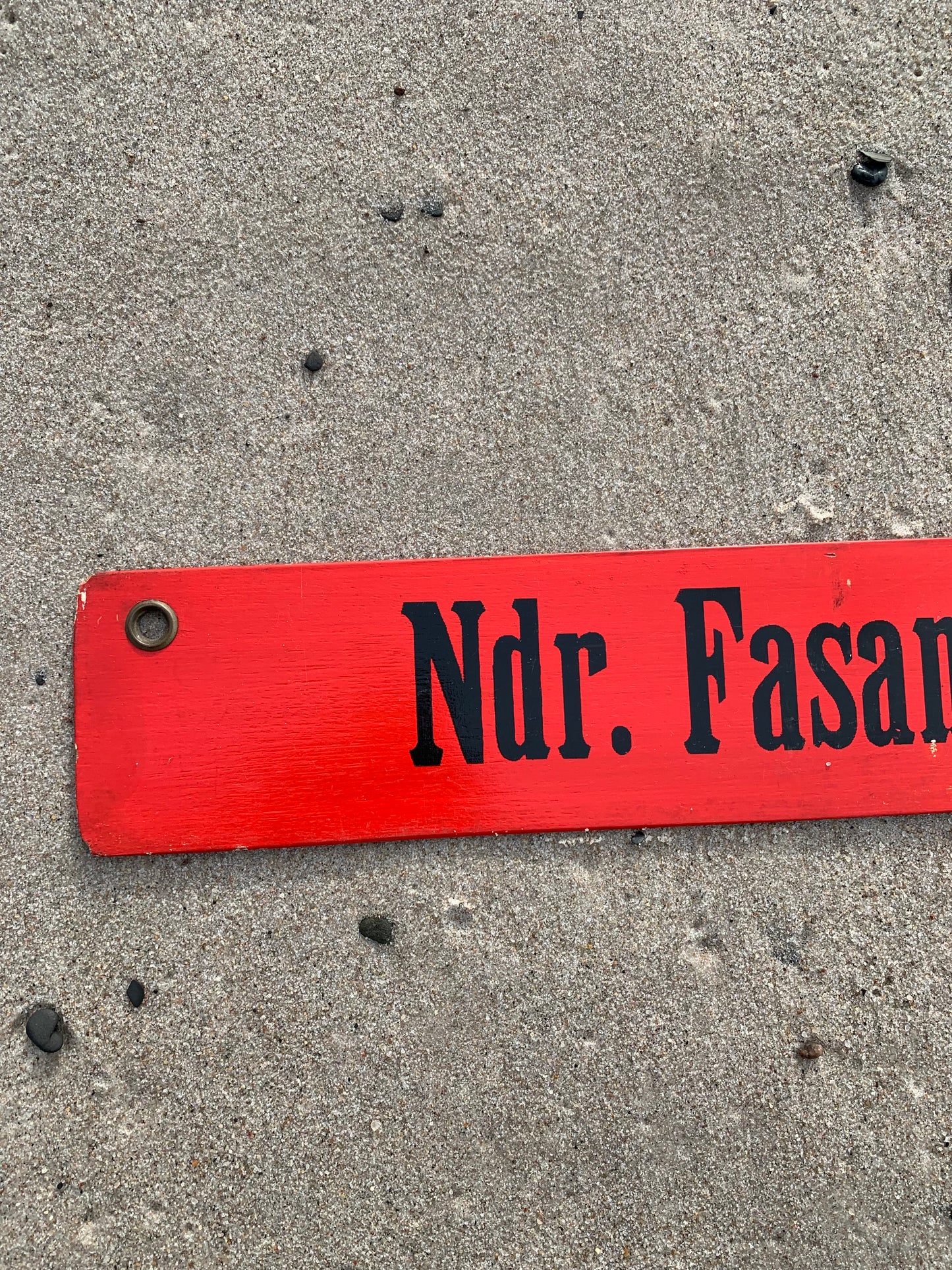 Altes Straßenbahnschild Nr. Fasanvej/Nørrebro Remise