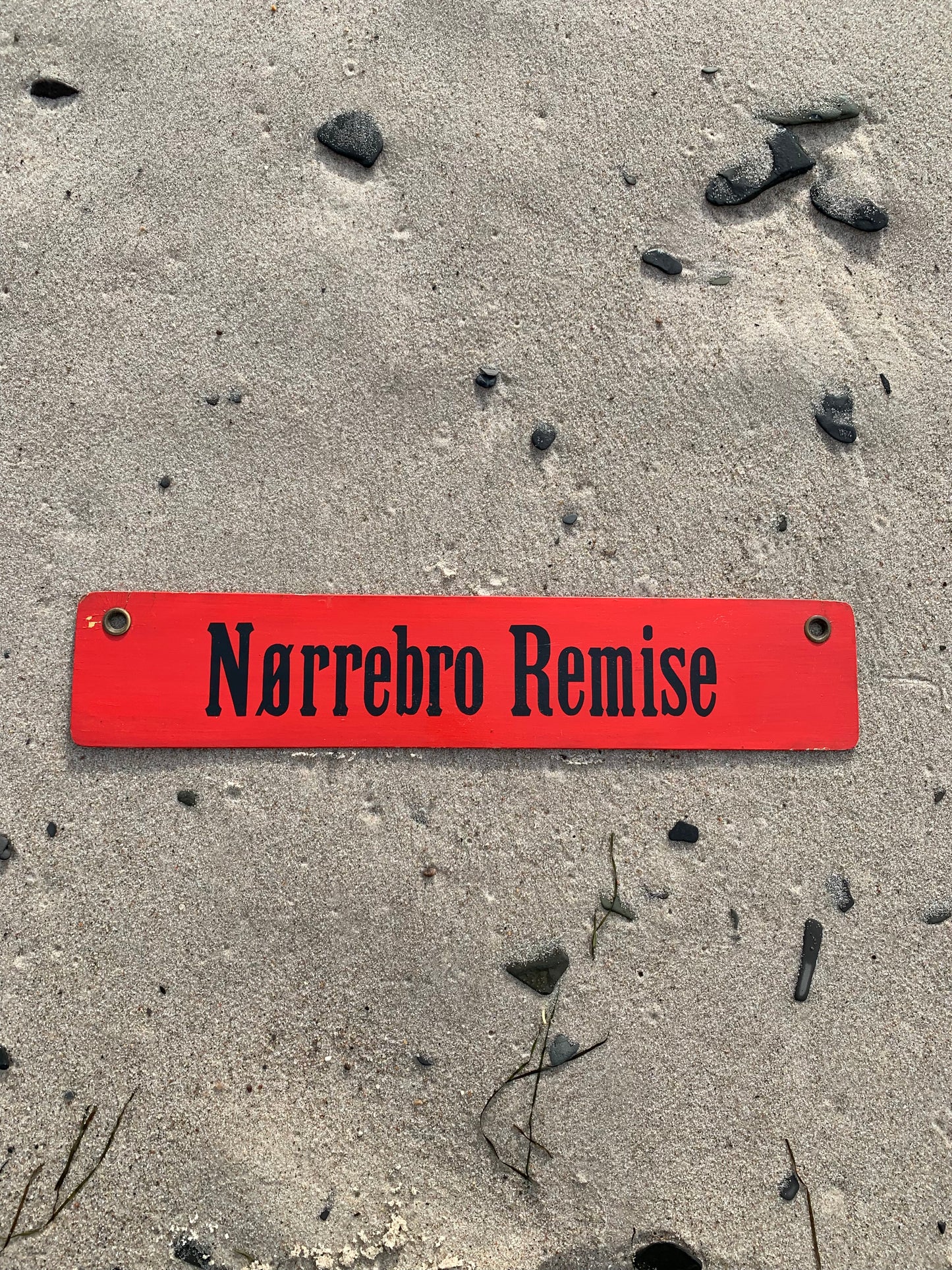 Altes Straßenbahnschild Nørrebro Remise/Sundby Remise
