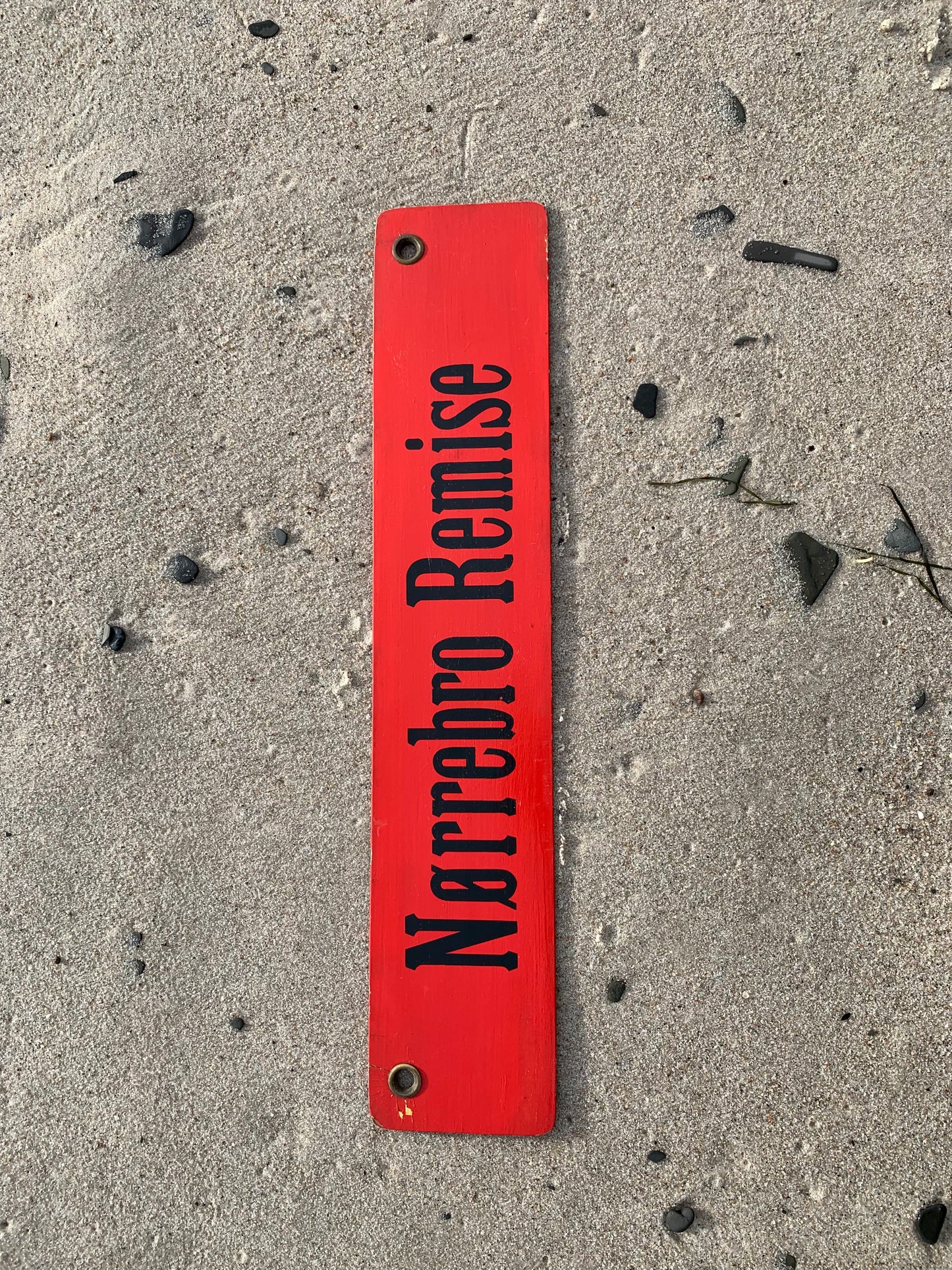 Altes Straßenbahnschild Nørrebro Remise/Sundby Remise