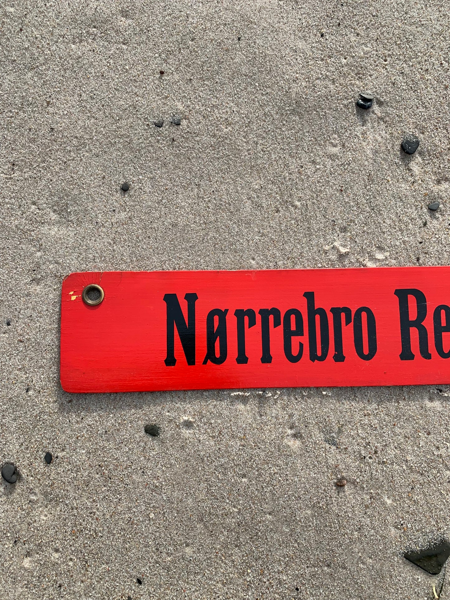 Altes Straßenbahnschild Nørrebro Remise/Sundby Remise