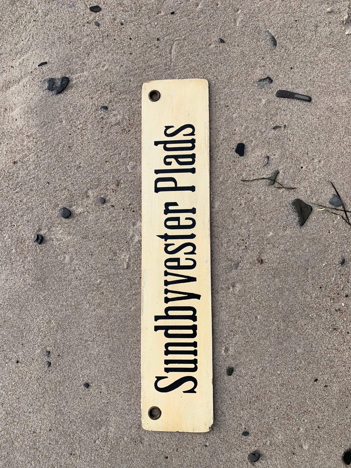 Altes Straßenbahnschild Sundby Remise/Sundbyvester Plads