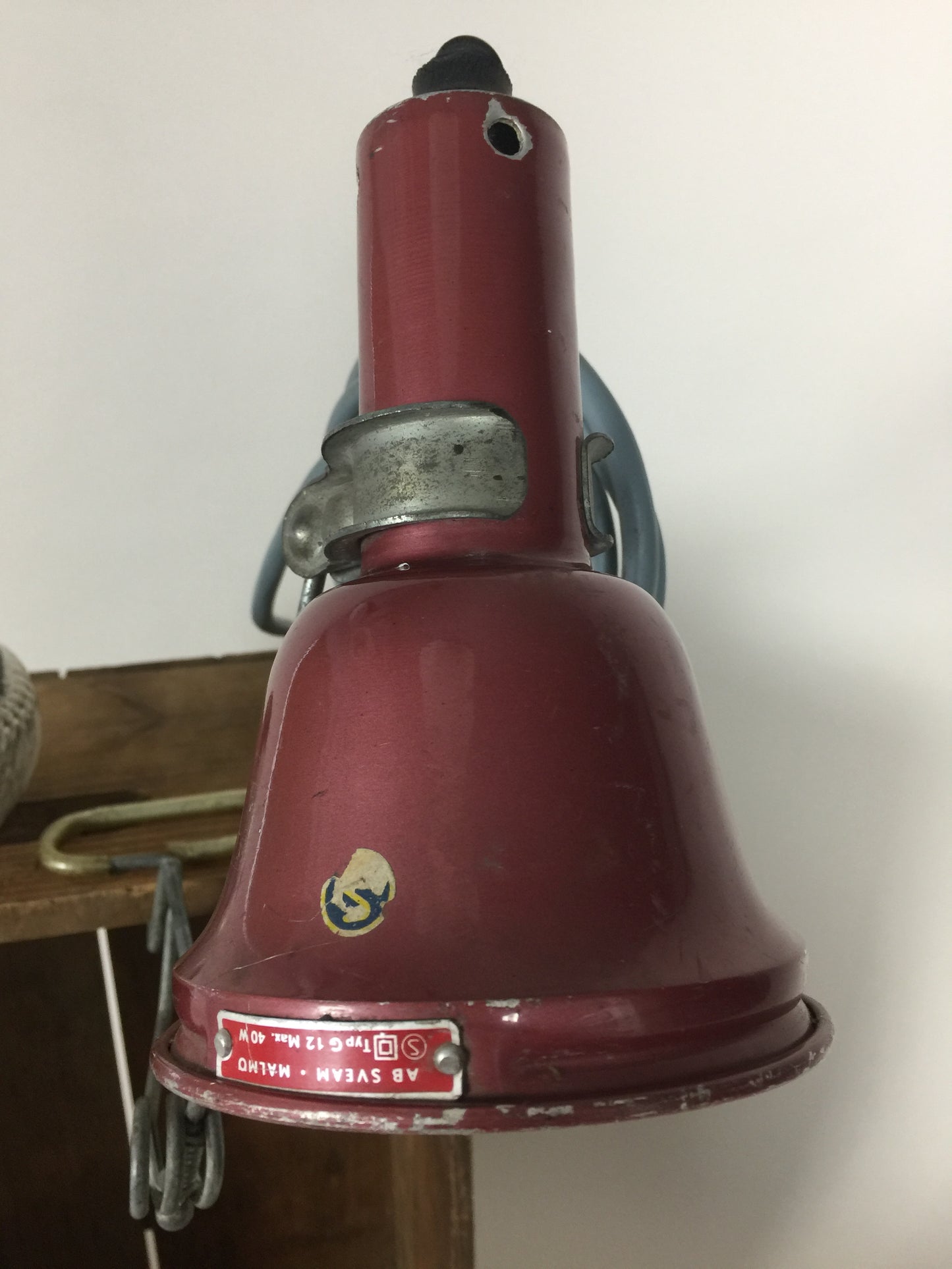 Industrielle und grobe Klemmlampe aus Schweden