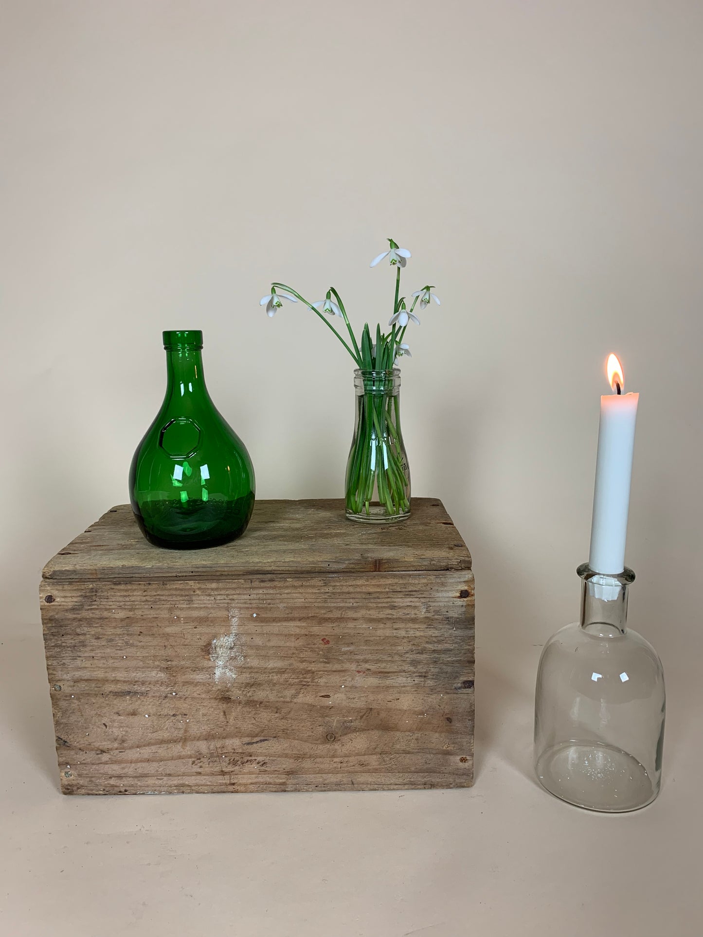 Grüne Flasche in schöner "molliger" Ausführung