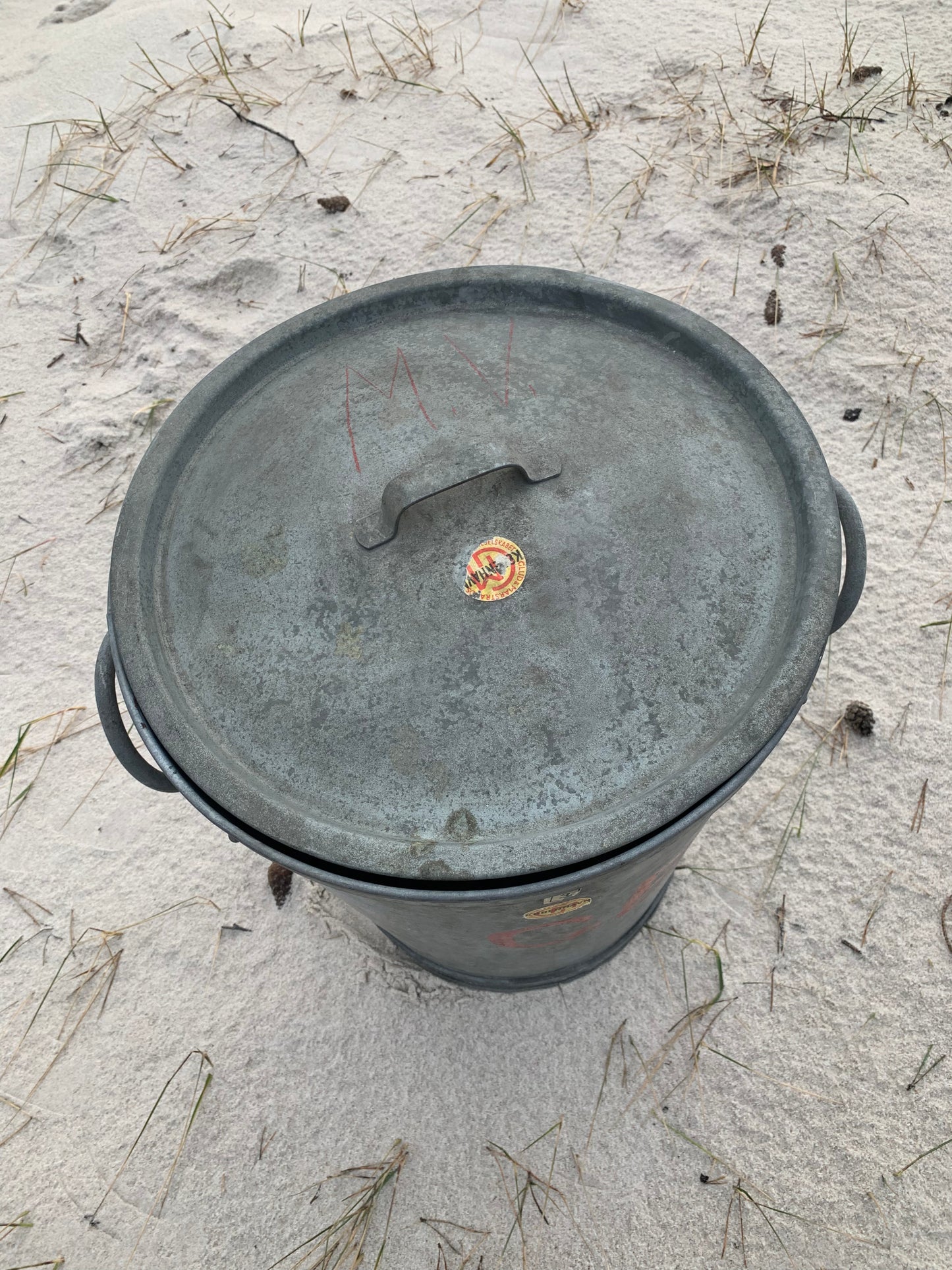 Zinkeimer mit Deckel - Glud und Marstrand