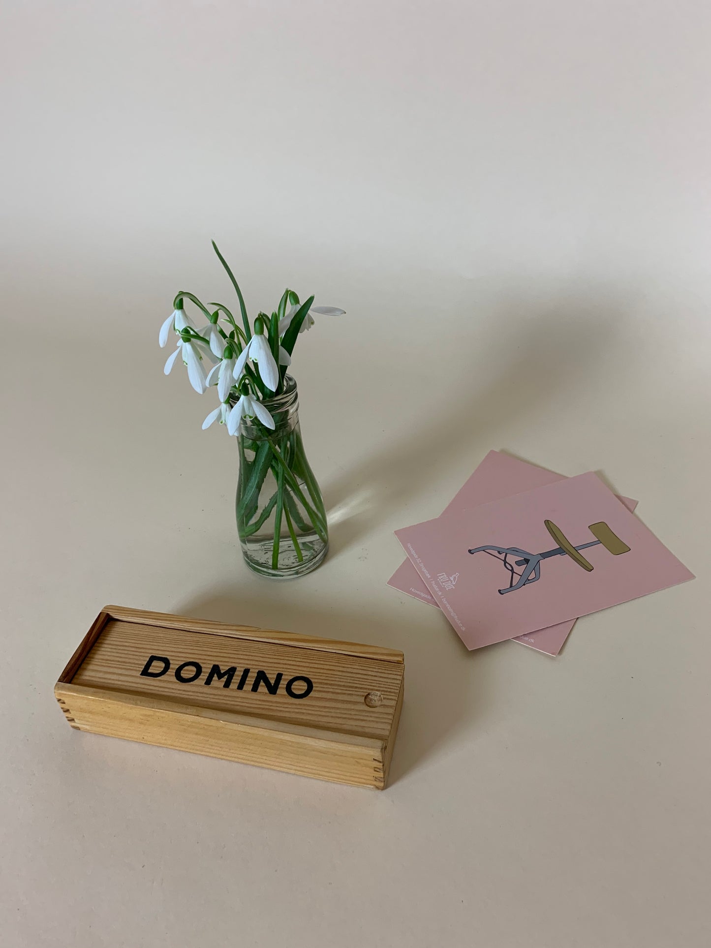 Dominospiel in Holzkiste