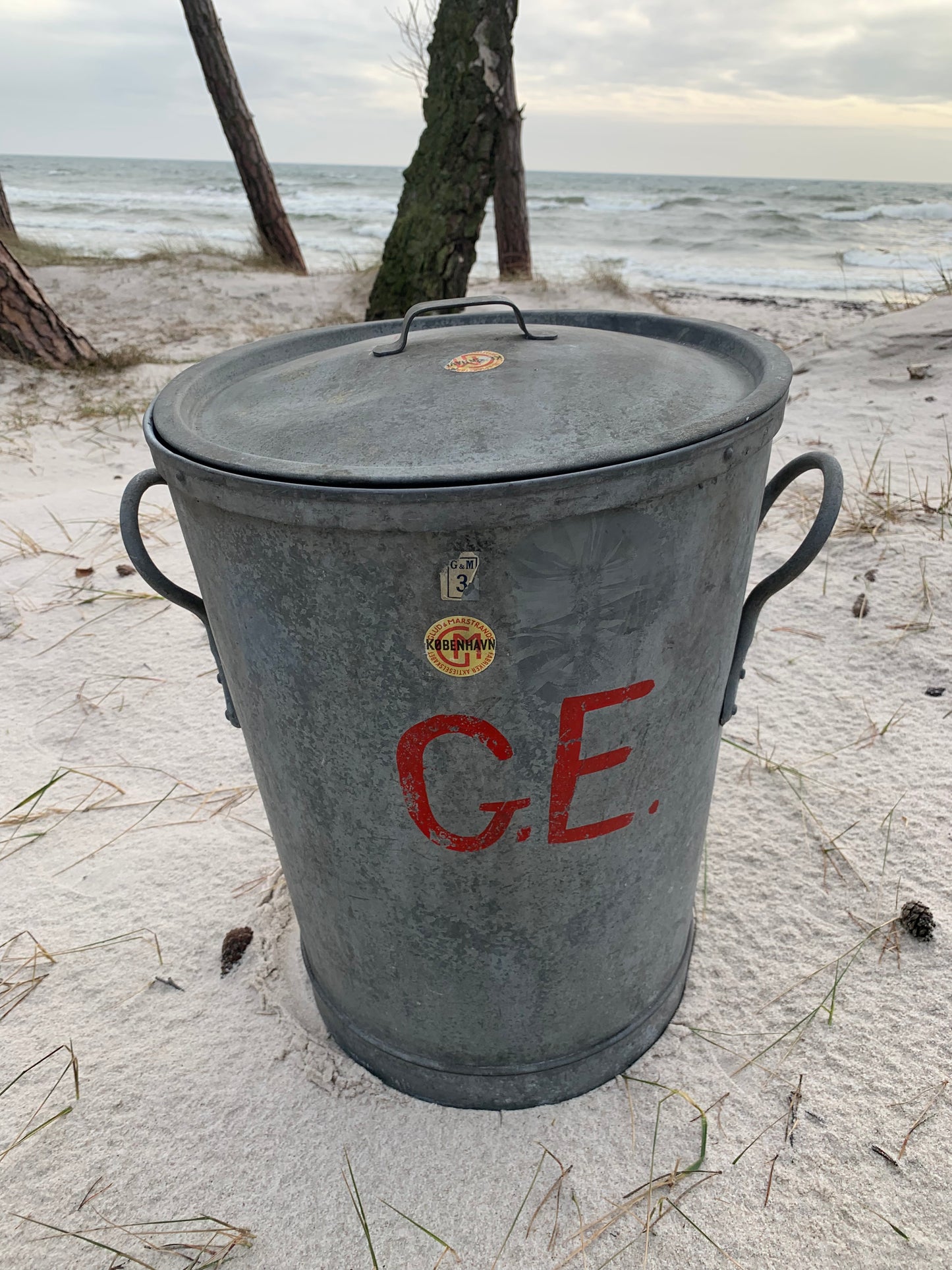 Zinkeimer mit Deckel - Glud und Marstrand