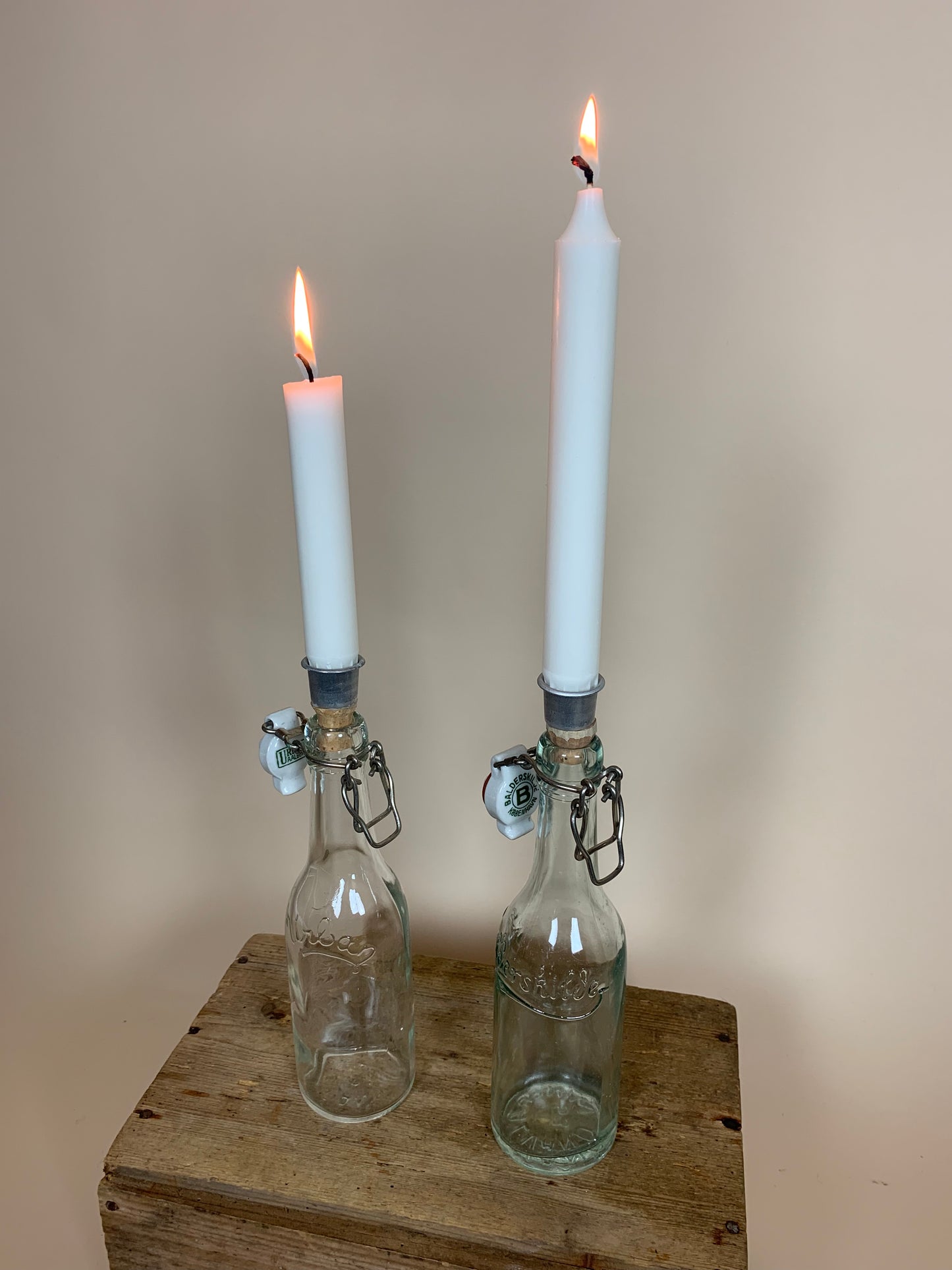 Patentflasche mit Halterung für Licht - Der Preis gilt pro Stck