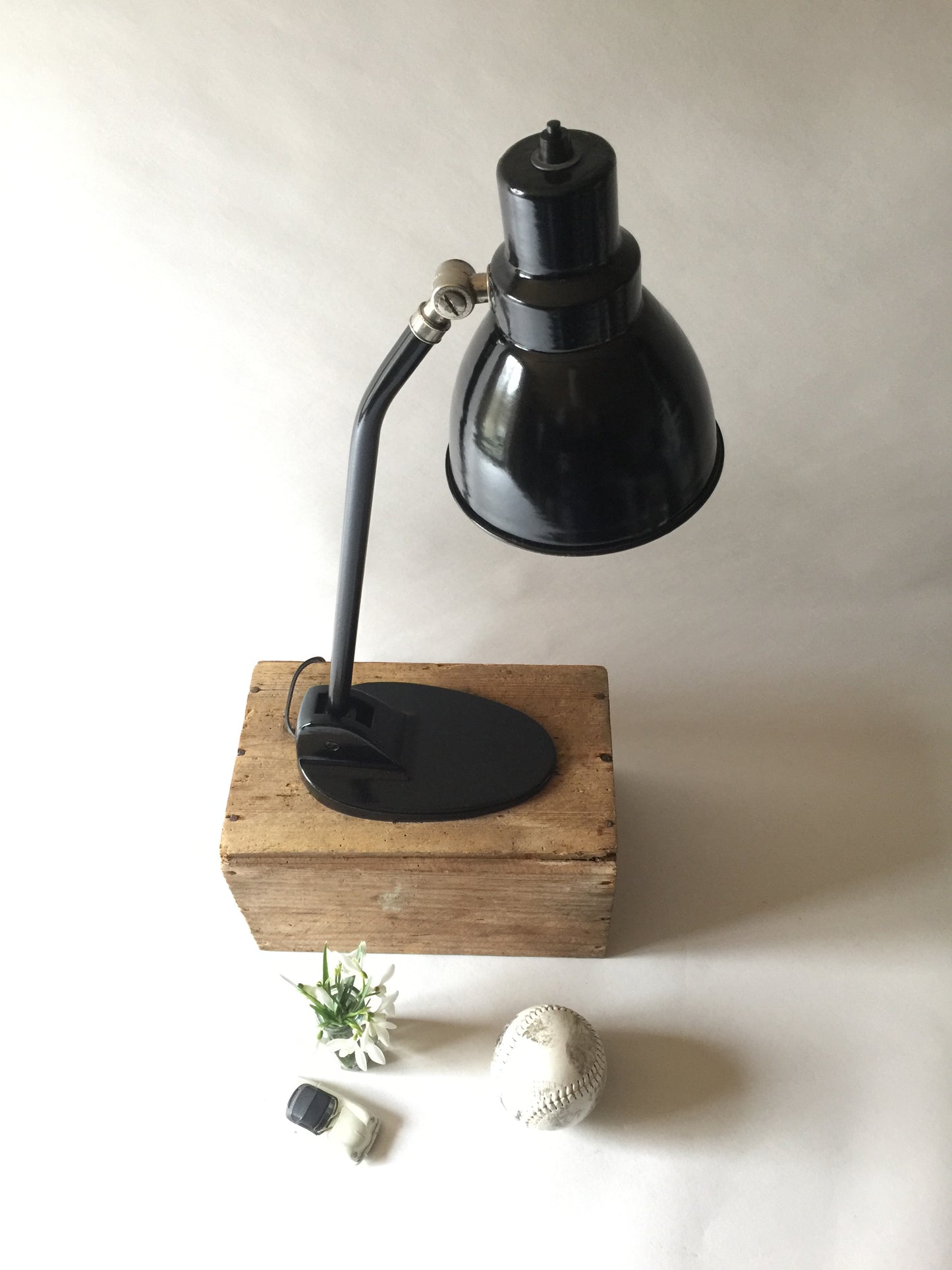 Schöne alte industrielle Vintage Jacobus-Lampe