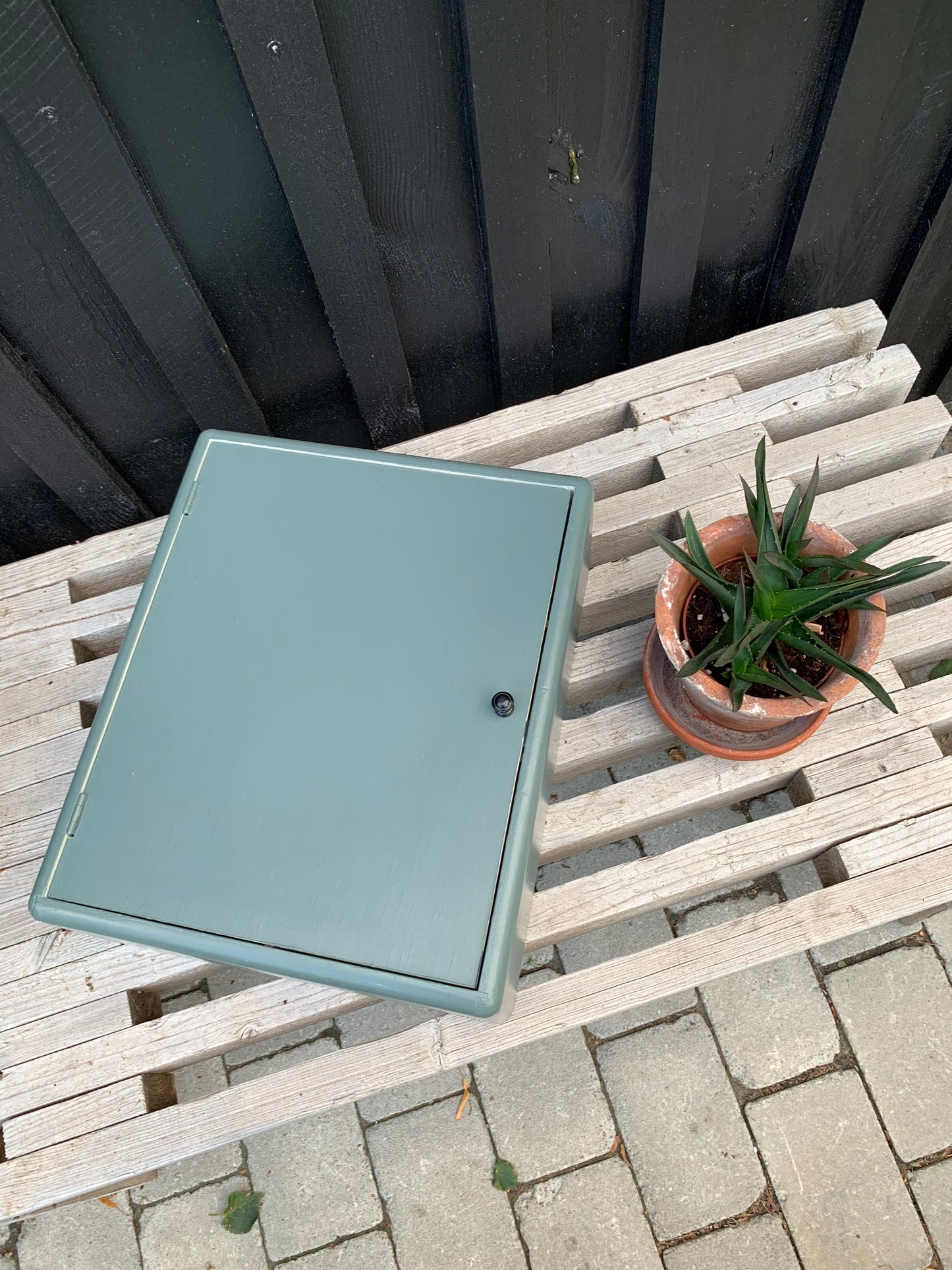 Medizinschrank in schöner blau/grüner Farbe