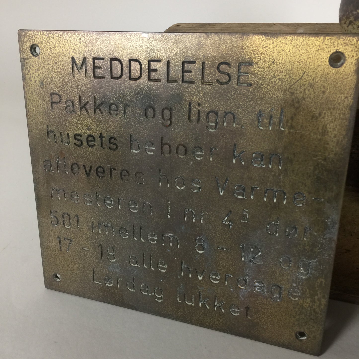 Schönes Schild vom Heizungsmeisteramt.