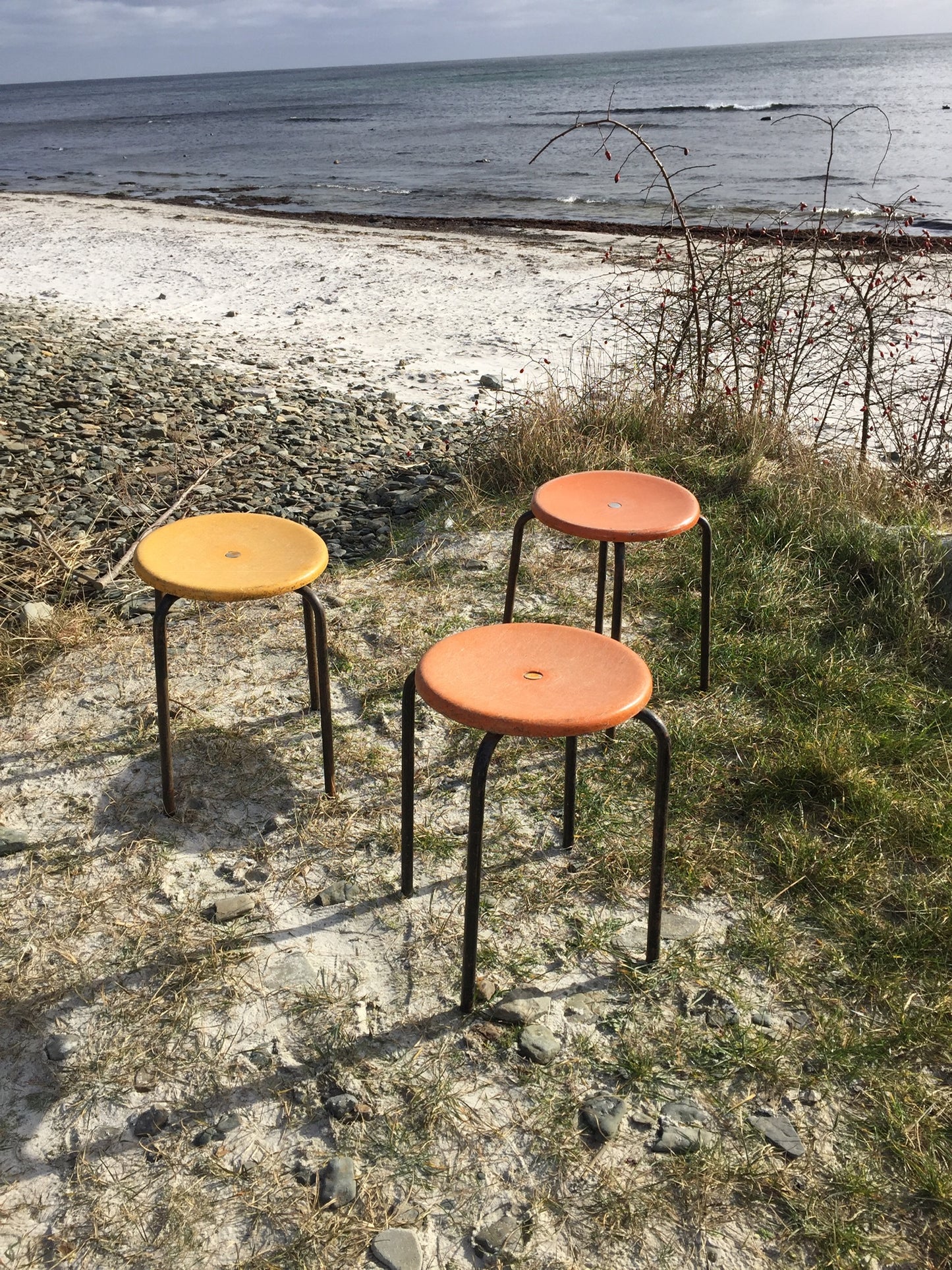 Fiberglashocker mit viel Patina
