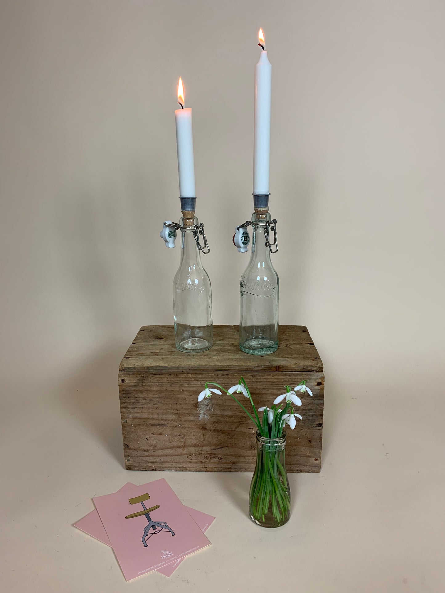 Patentflasche mit Halterung für Licht - Der Preis gilt pro Stck