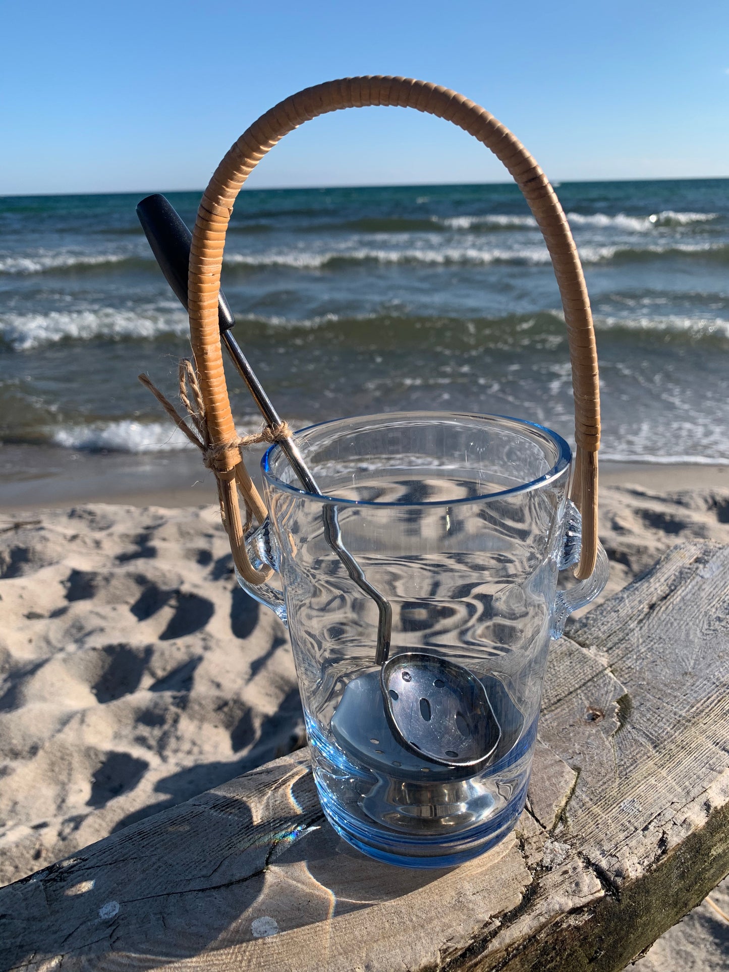 Holmegaard Eiskübel mit Bodengestell und Eisschaufel