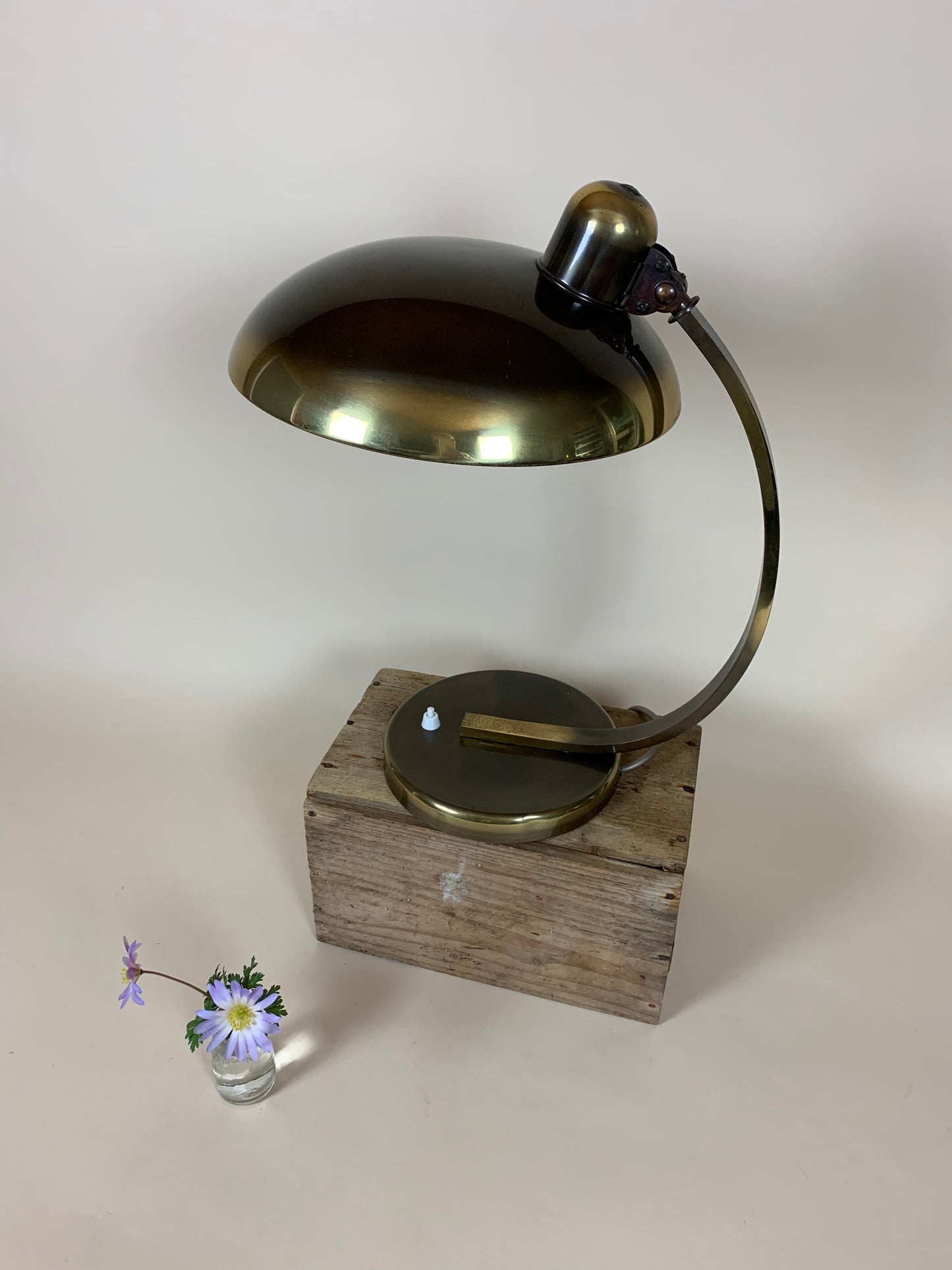 Christian Dell 6750 Tischlampe aus dunkel poliertem Messing