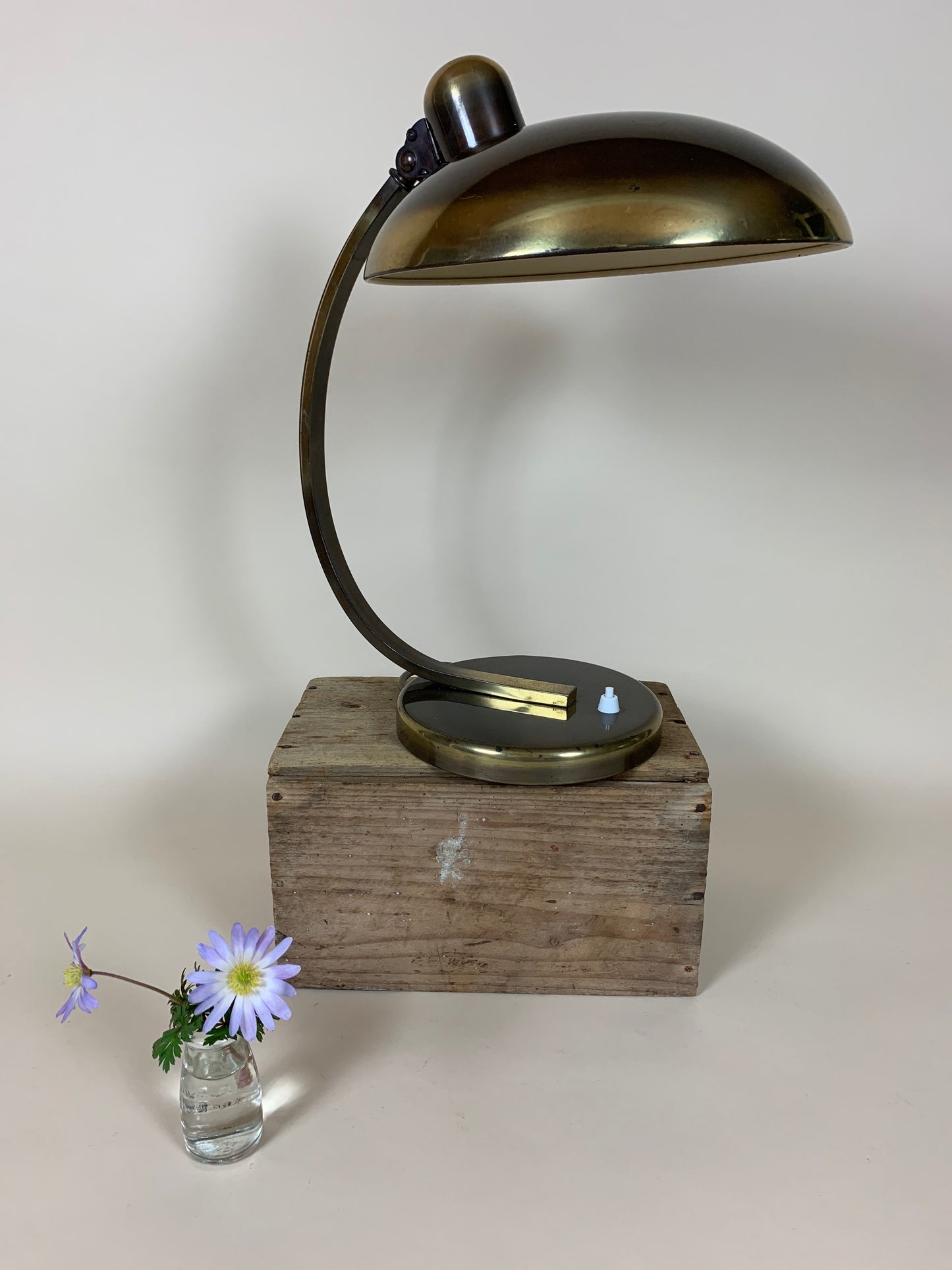 Christian Dell 6750 Tischlampe aus dunkel poliertem Messing