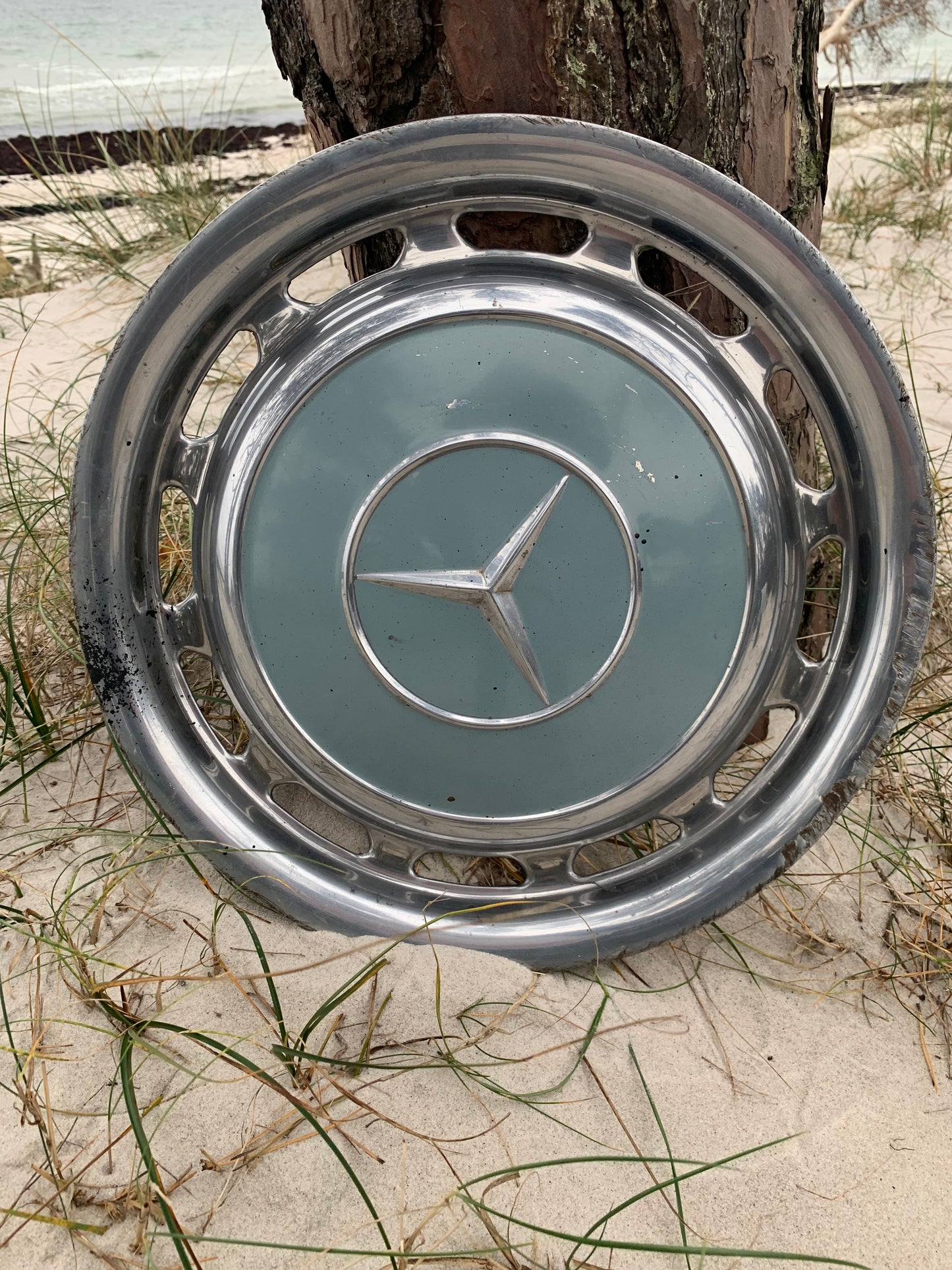 Mercedes Radkappe - Grau/Blau