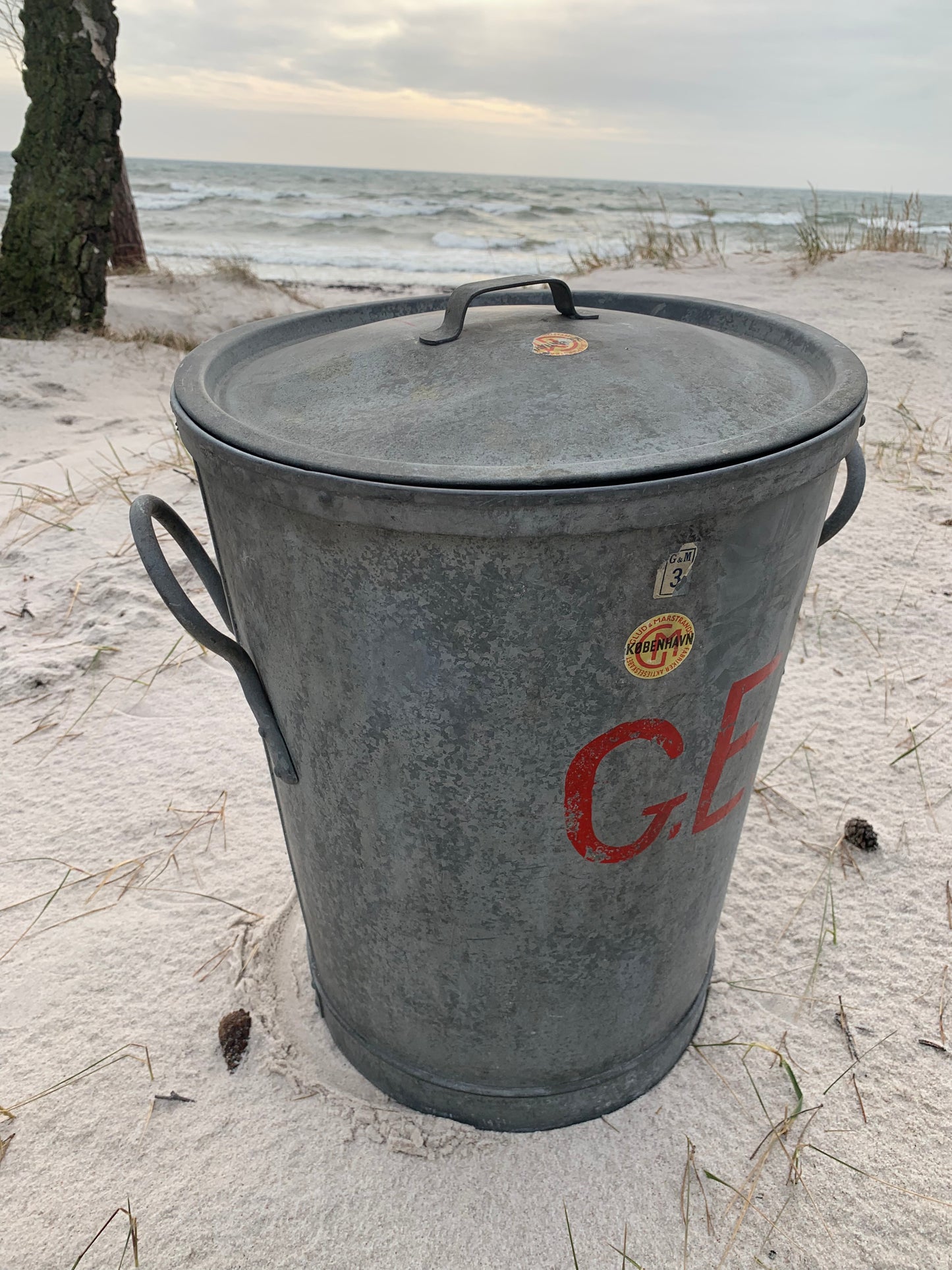 Zinkeimer mit Deckel - Glud und Marstrand