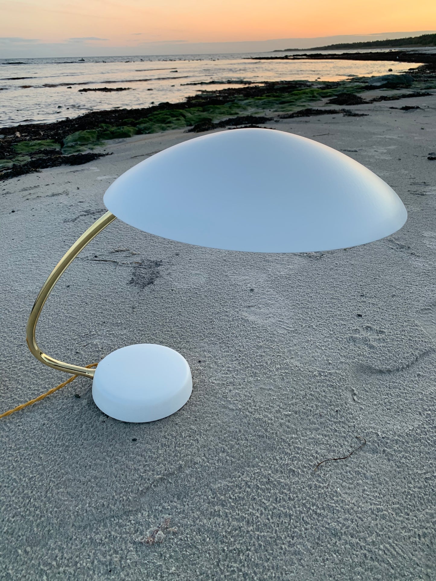 Kosakenlampe - Weiß mit Messing