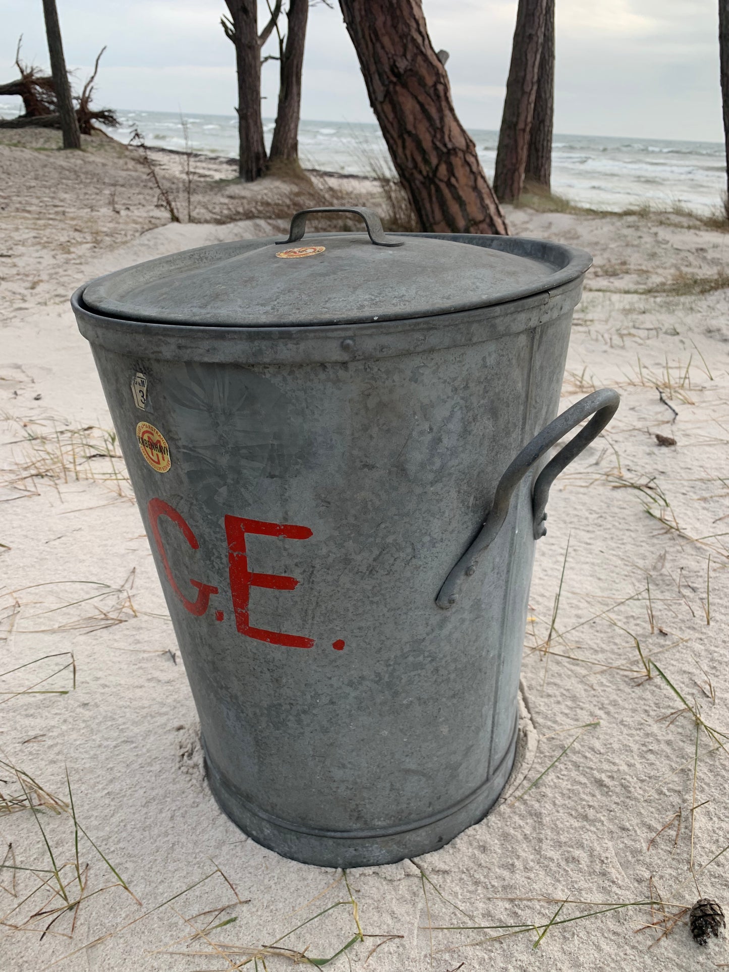 Zinkeimer mit Deckel - Glud und Marstrand