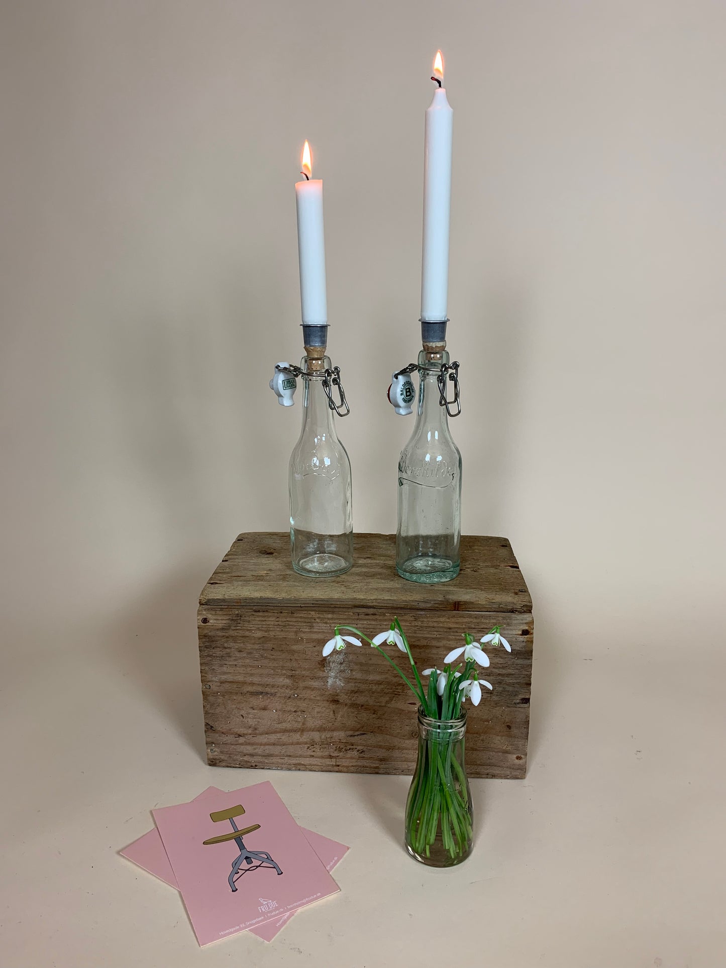 Patentflasche mit Halterung für Licht - Der Preis gilt pro Stck