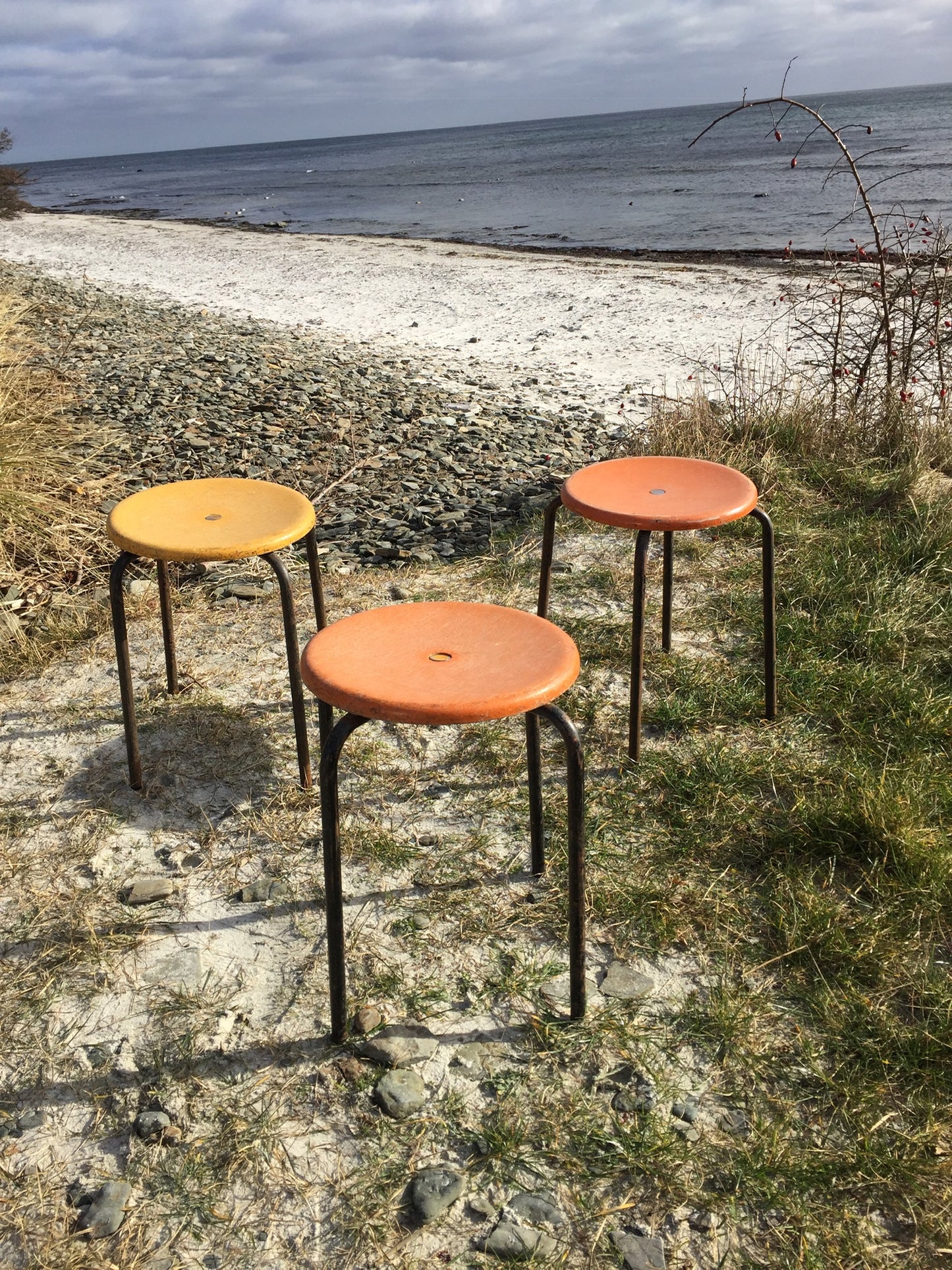 Fiberglashocker mit viel Patina