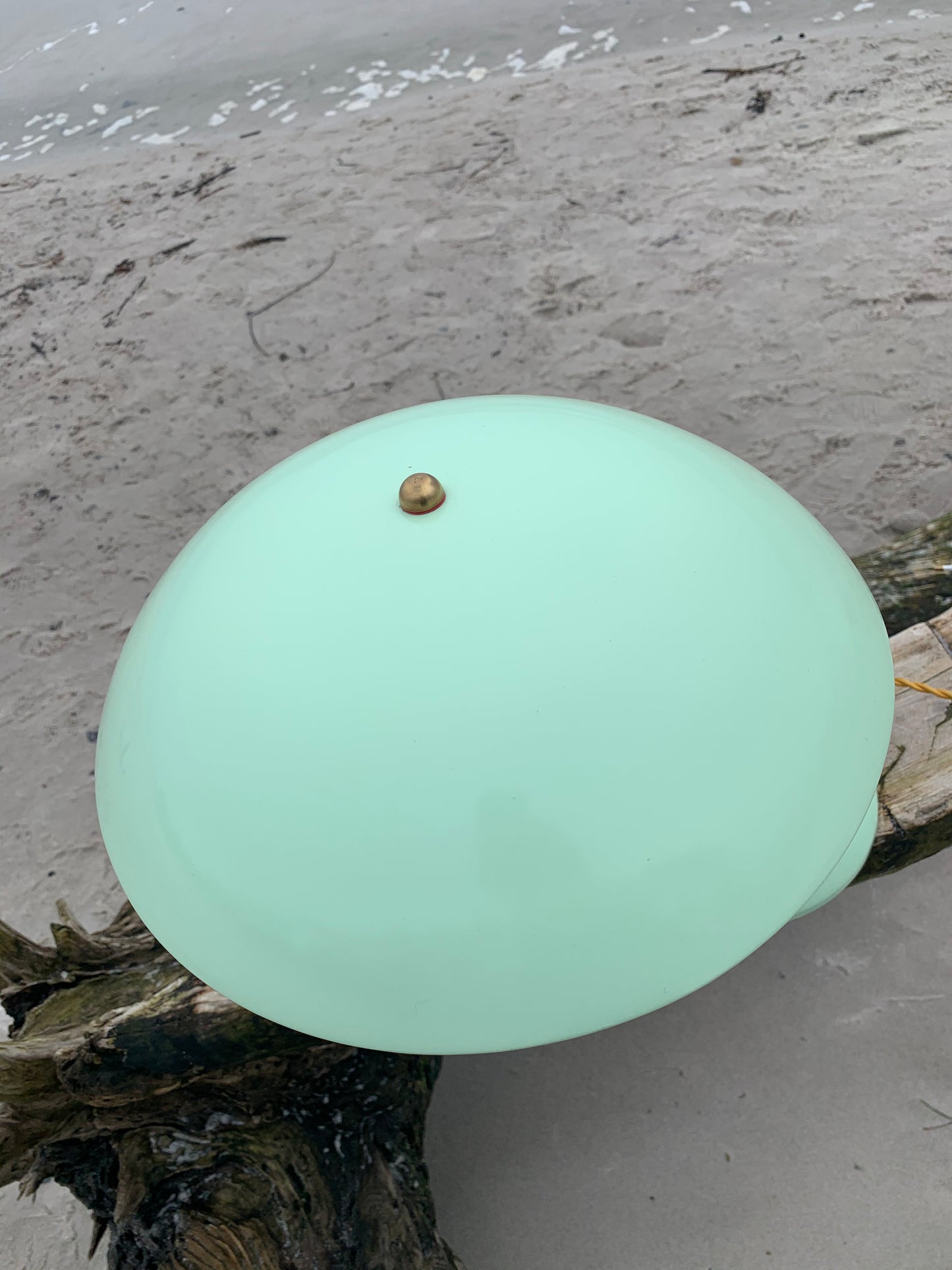Vintage Lampe - Mintgrün mit Messing