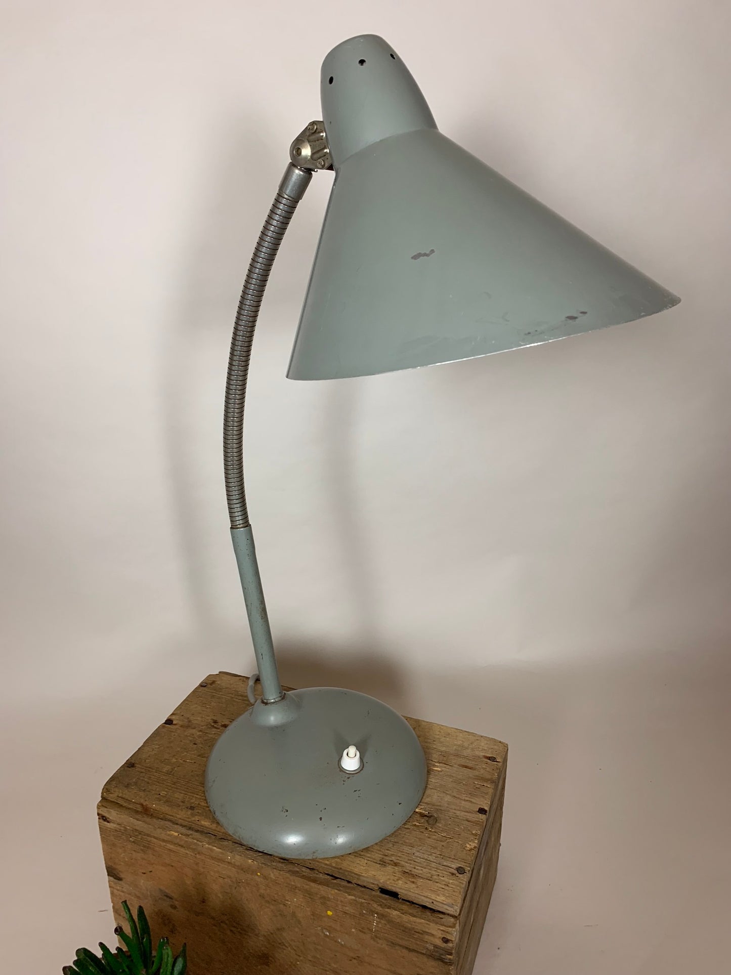 Lustige graue Hala Vintage-Lampe mit flexiblem Arm