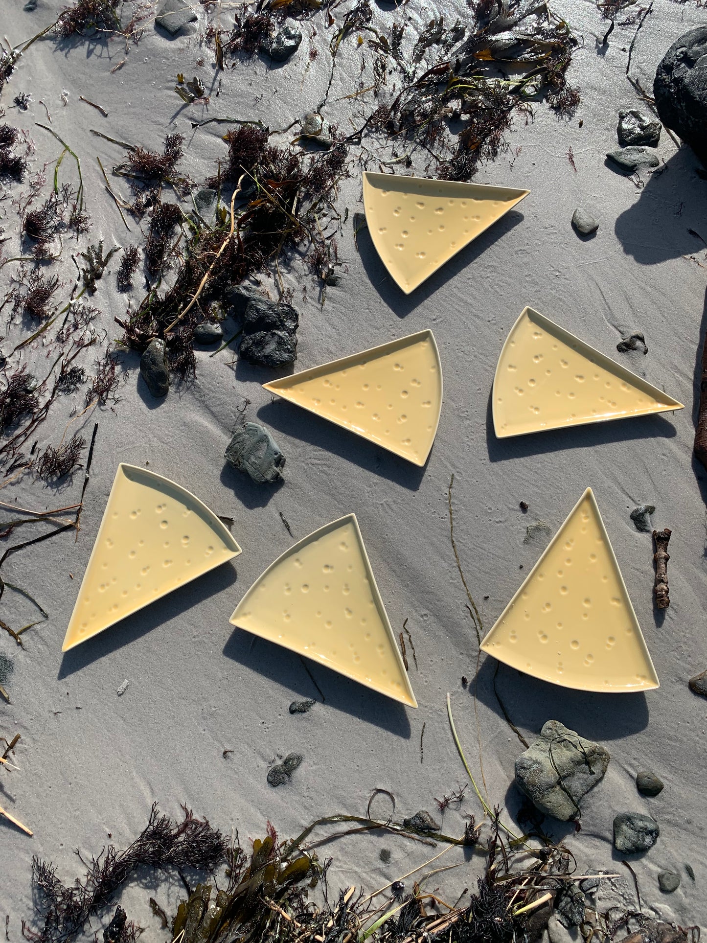 6 Stück. Käseplatten - Zartes Gelb