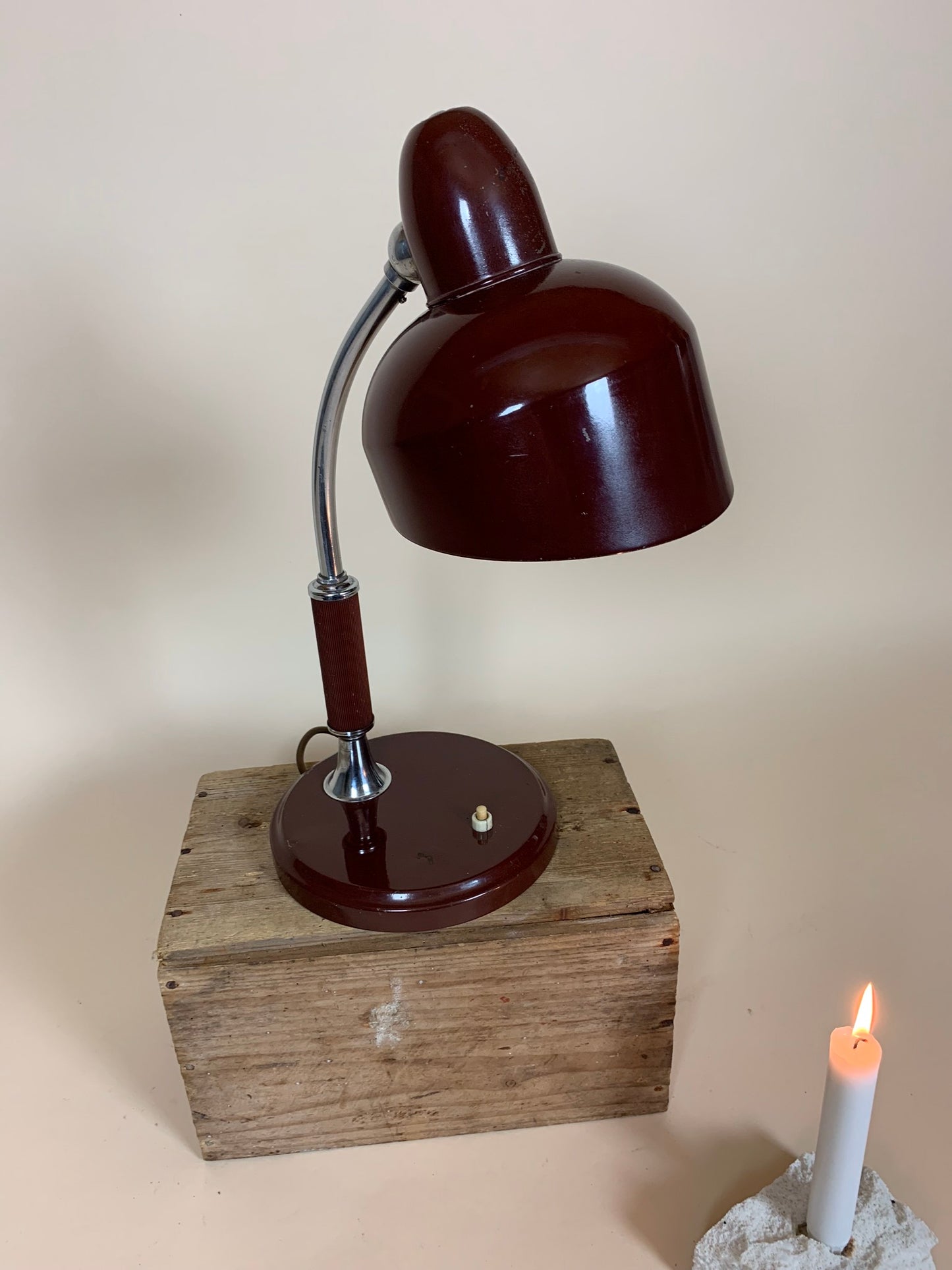 Escolux Tischlampe in Braun