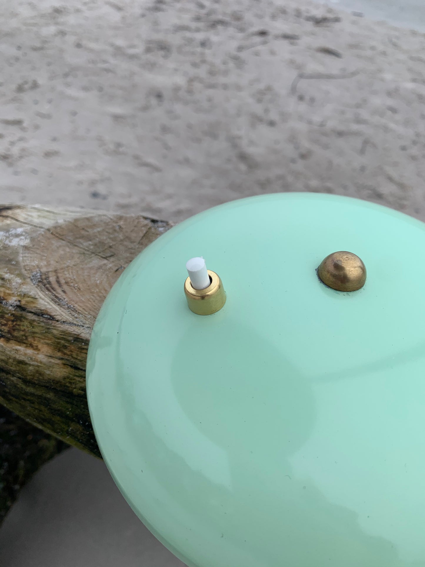 Vintage Lampe - Mintgrün mit Messing