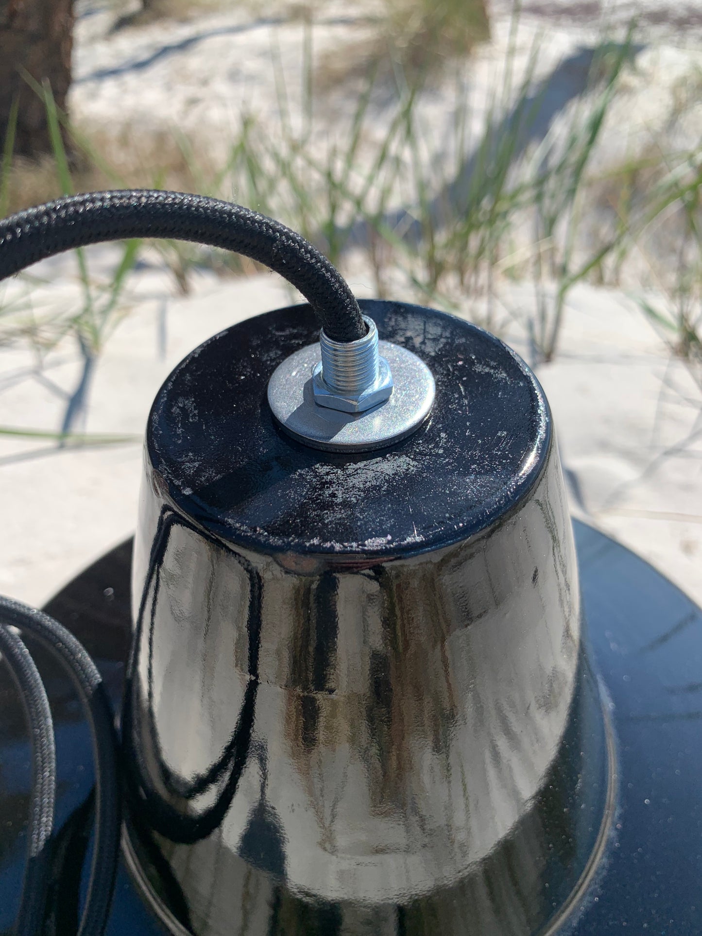 Werkstattlampe aus Emaille - Schwarz