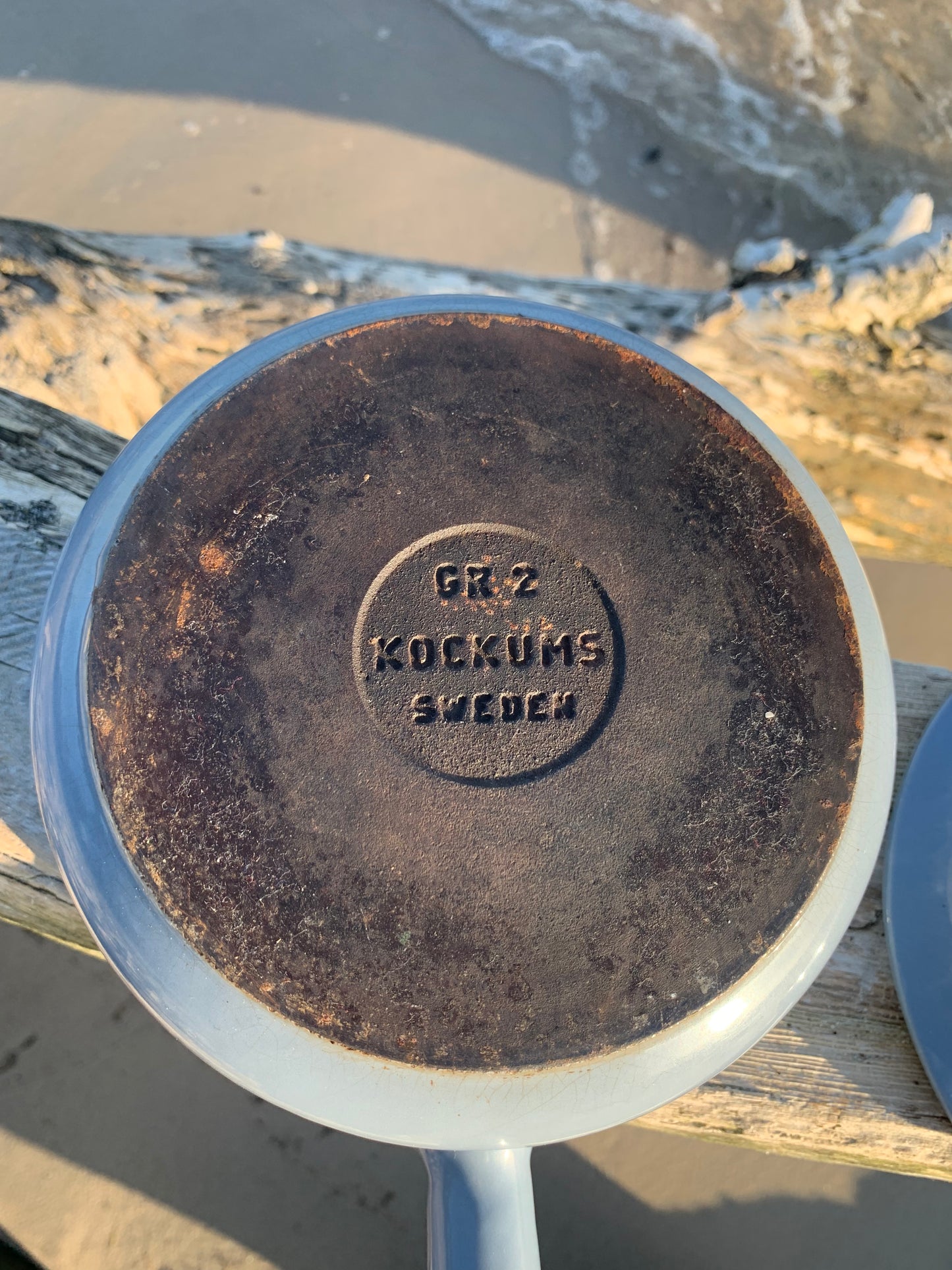 Kockum-Emaille-Kochtopf mit Deckel