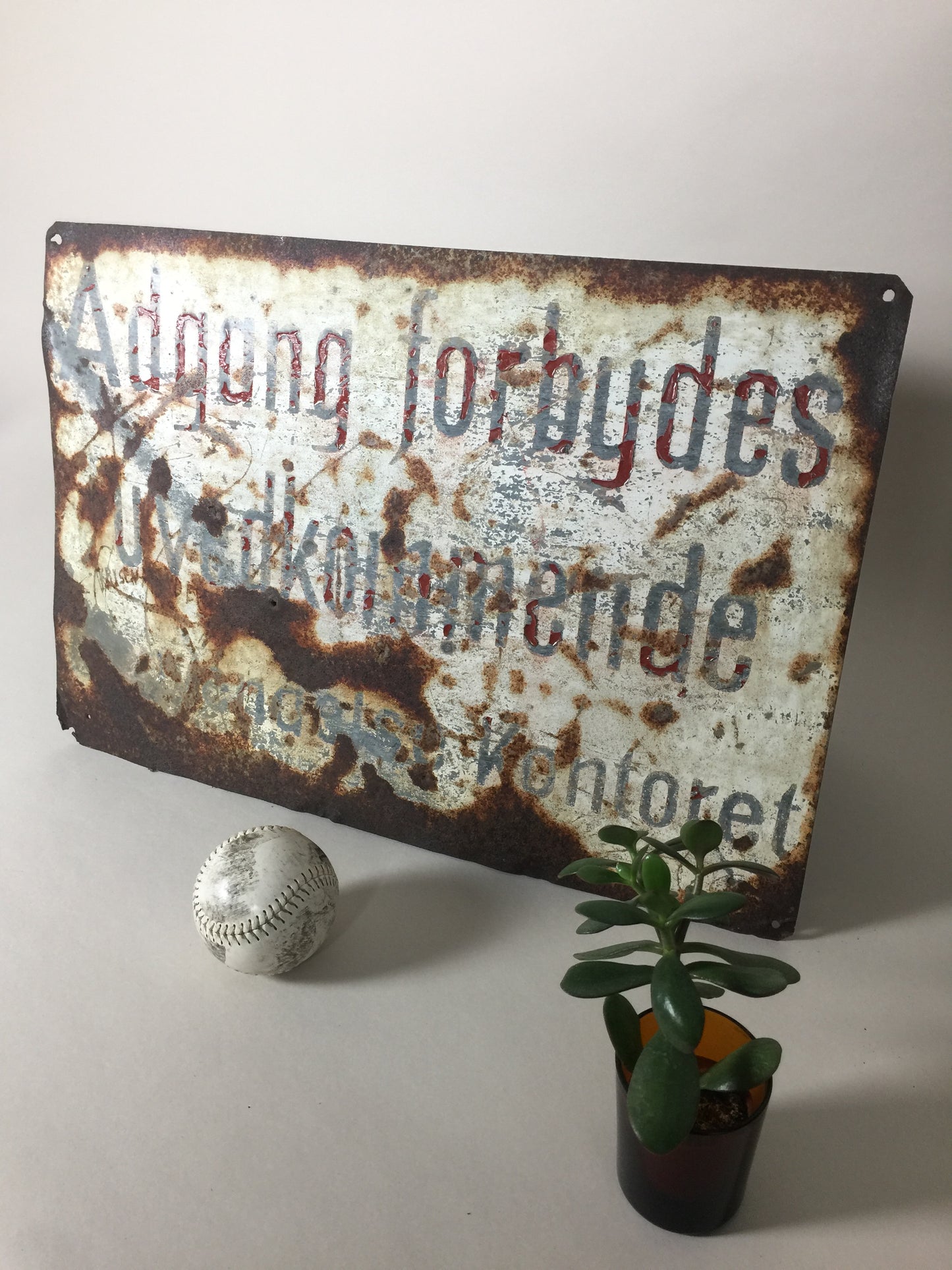 Schönes und sehr patiniertes dänisches Schild