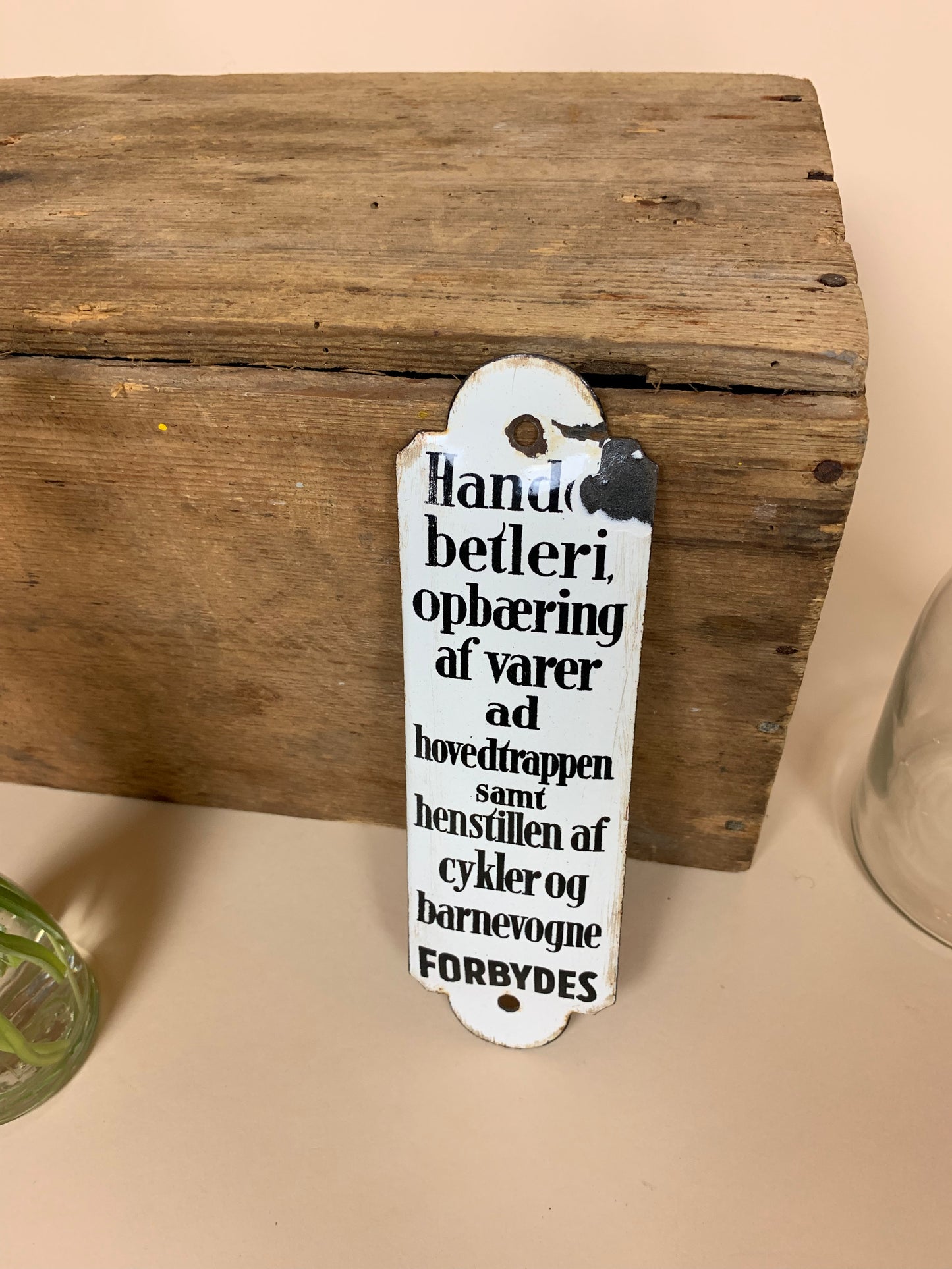 Emailleschild - Betteln