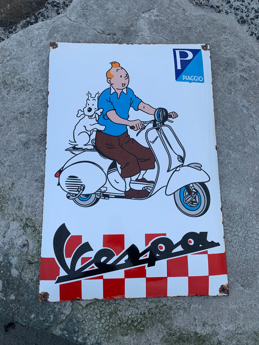 Tim und Vespa-Schild