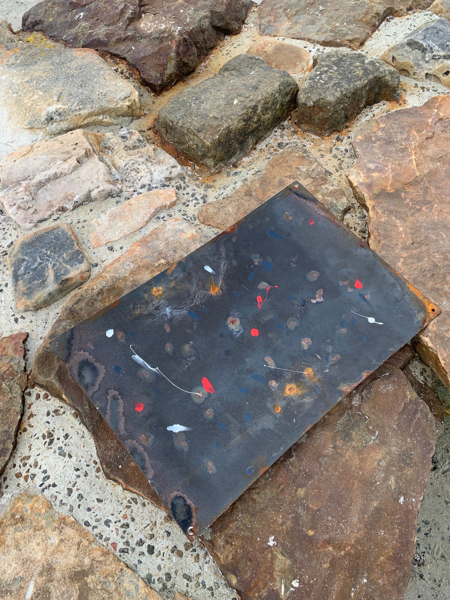 Emailleschild mit Kapitän Haddock und Esso