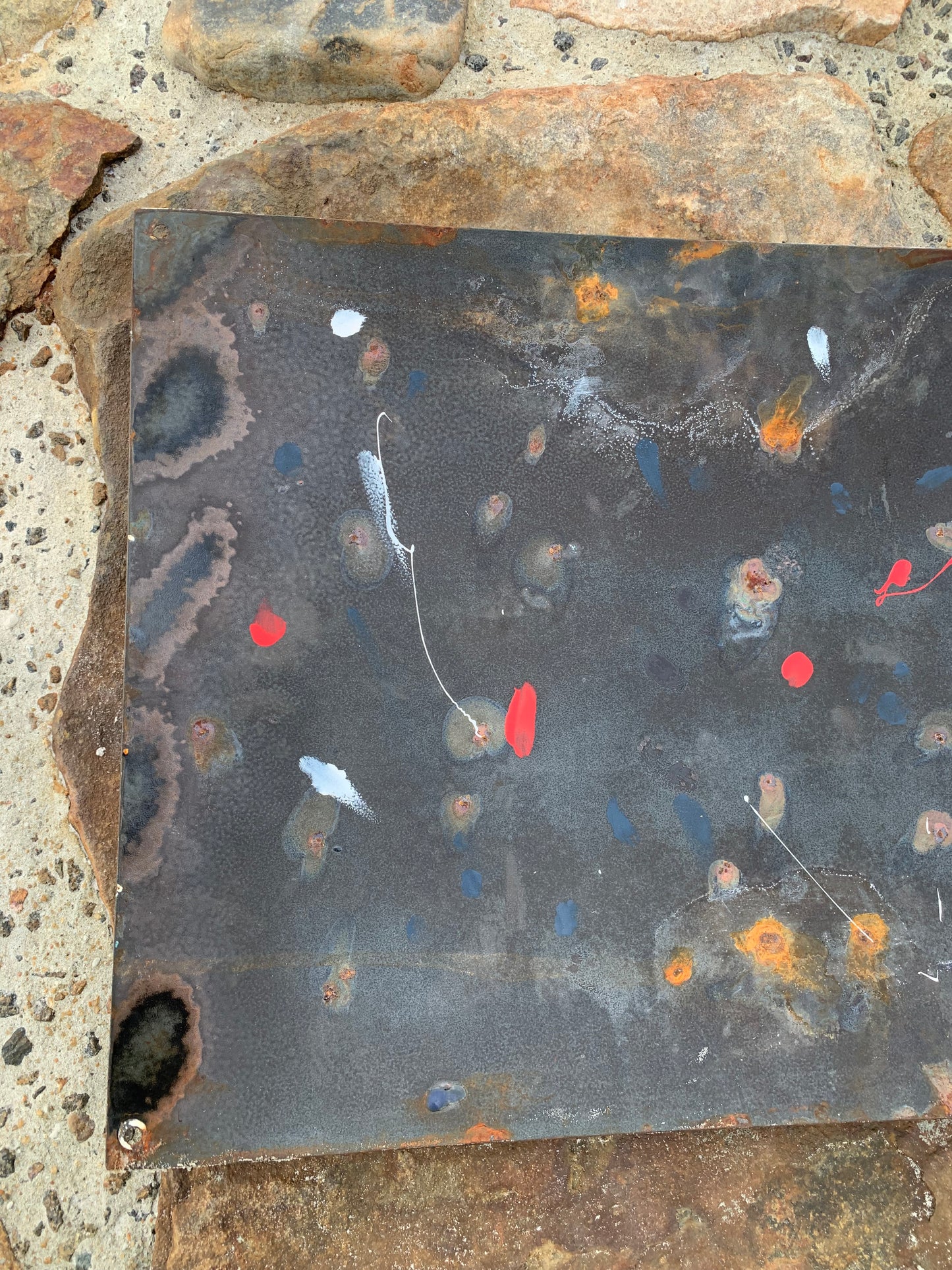 Emailleschild mit Kapitän Haddock und Esso