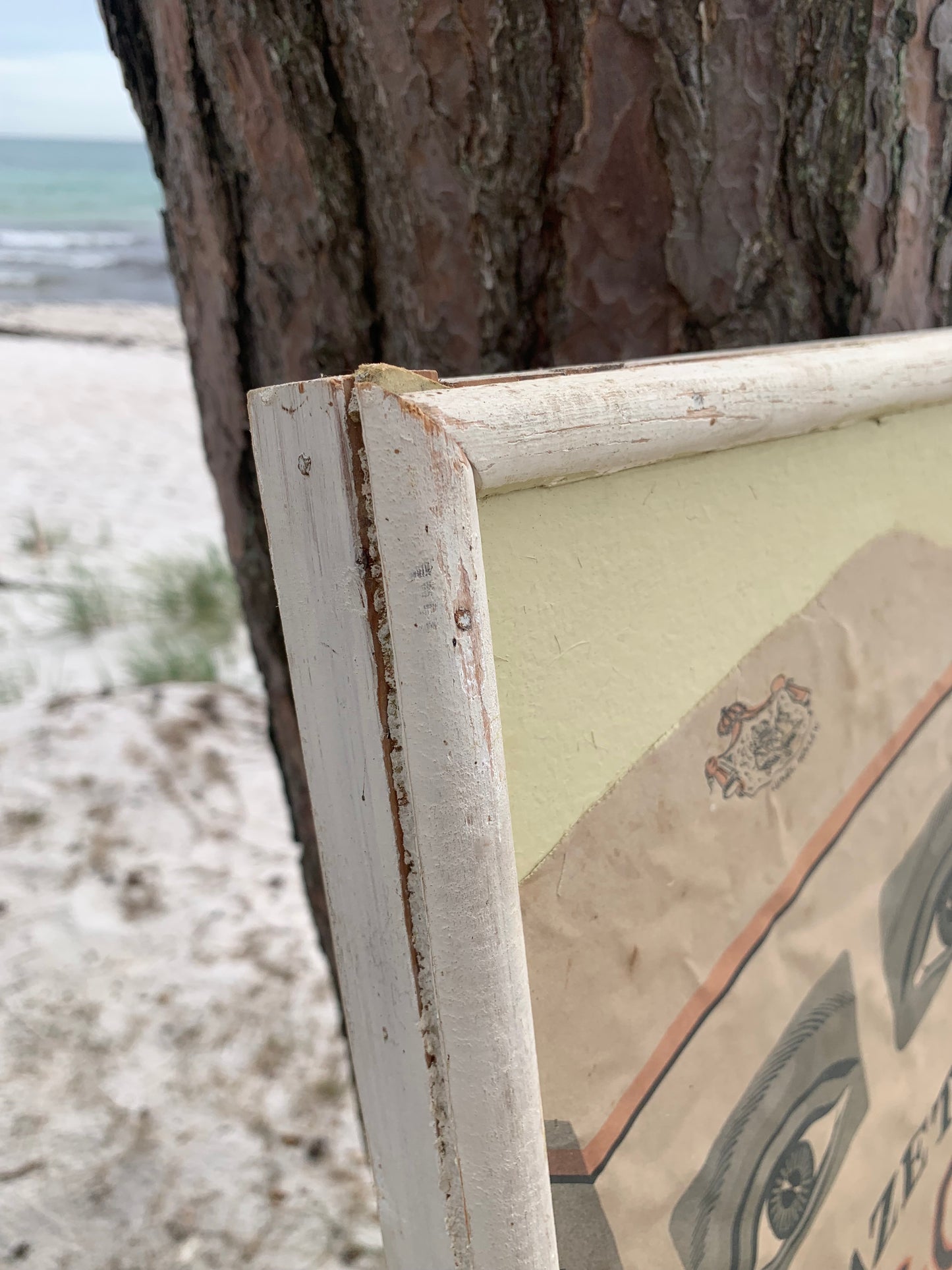 Altes Mazetti Werbeschild im Holzrahmen