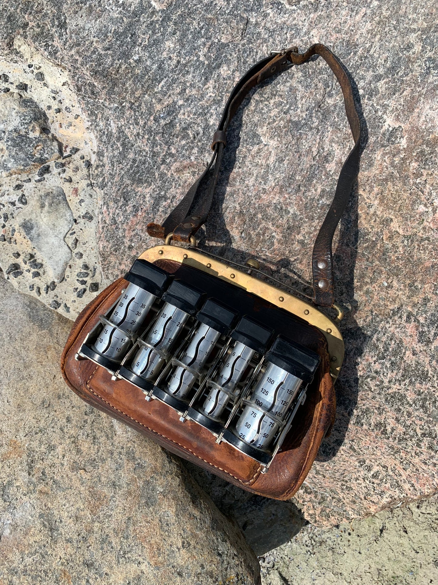 Schaffnertasche mit diversem Zubehör